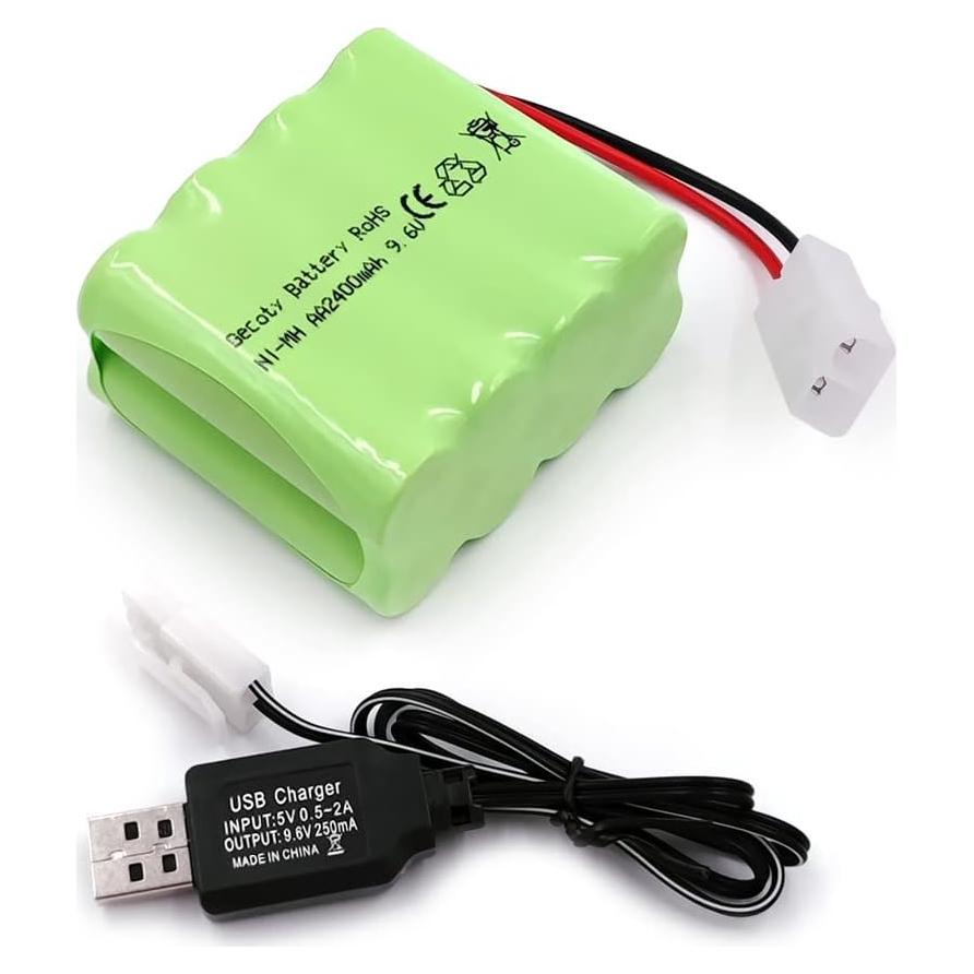 Batería Recargable NiMH 9.6V 2400mAh Gecoty con Conector Tamiya