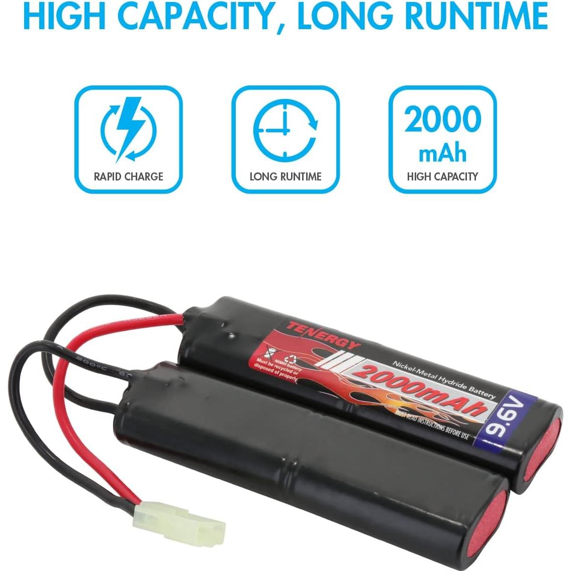 Batería Tenergy 9.6V 2000mAh NiMH Nunchuck Mini Tamiya