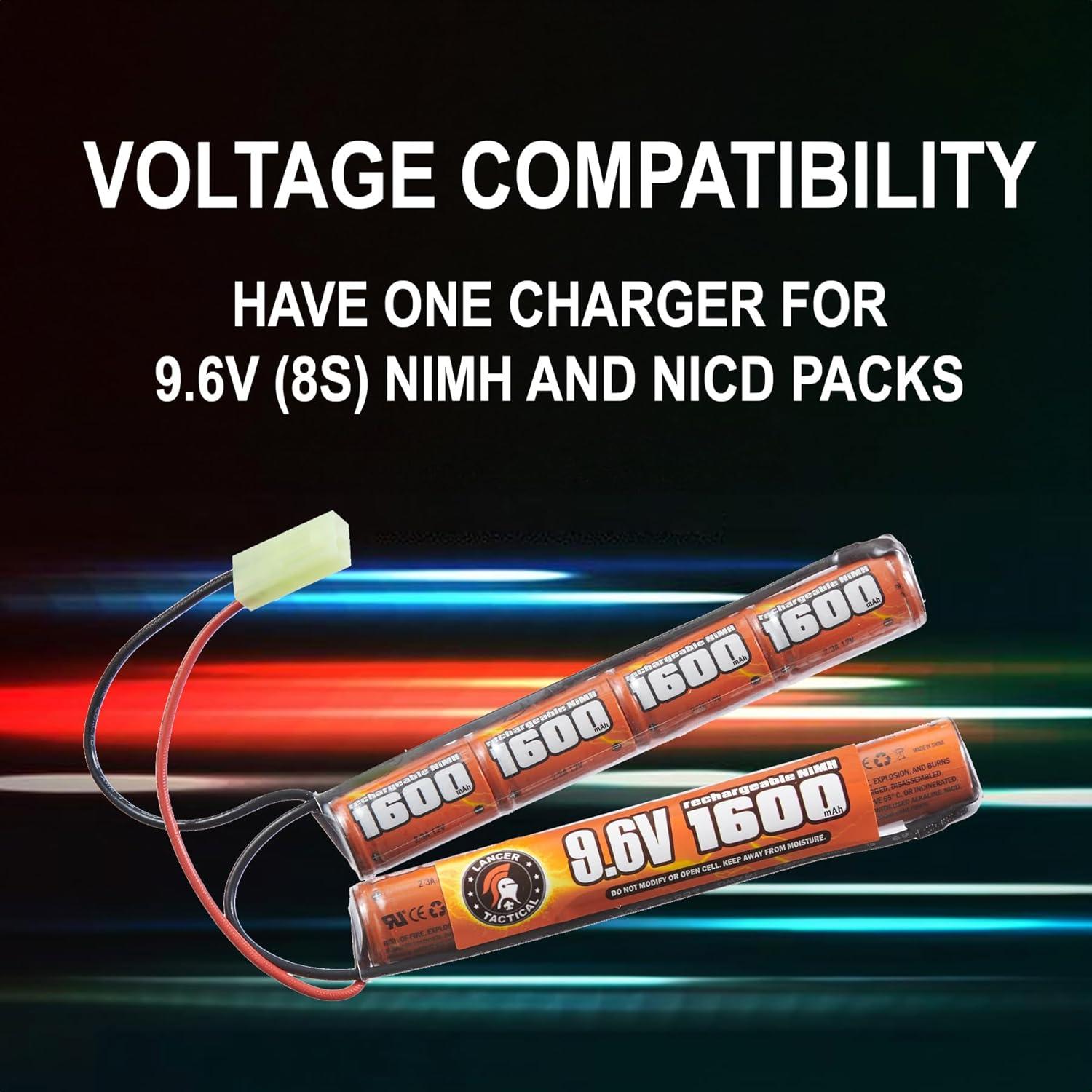 Cargador y Batería Recargable Lancer Tactical 9.6V 1600mAh