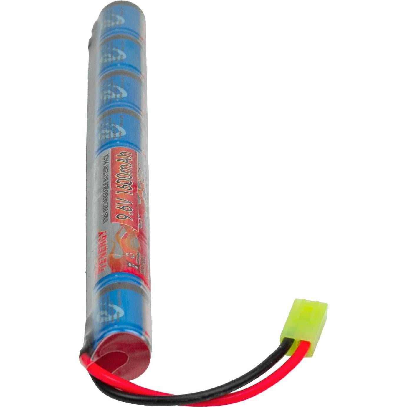 Batería Tenergy 9.6V 1600mAh NiMH Stick + Cargador Mini Tamiya