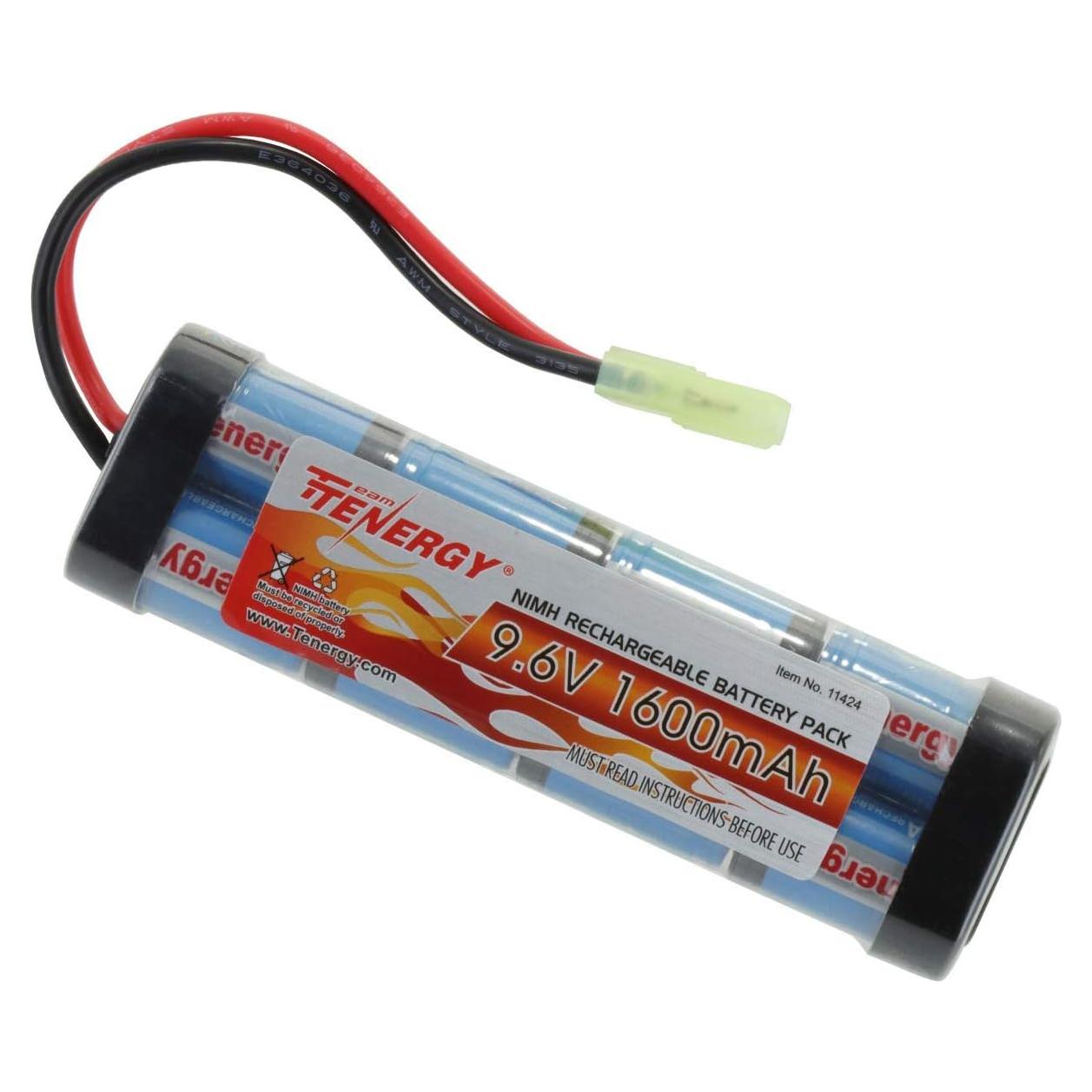 Batería recargable NiMH Tenergy 9.6V 1600mAh para Airsoft