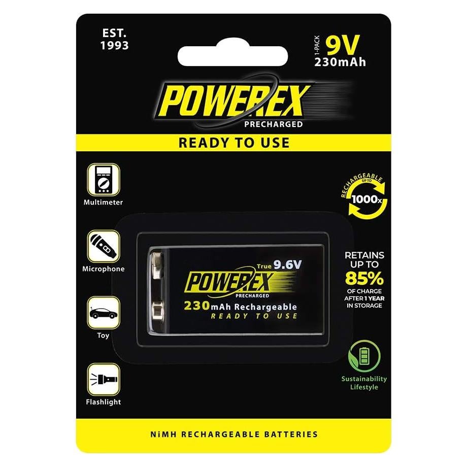 Batería recargable NiMH Powerex MHR9VP 9V 230mAh precargada