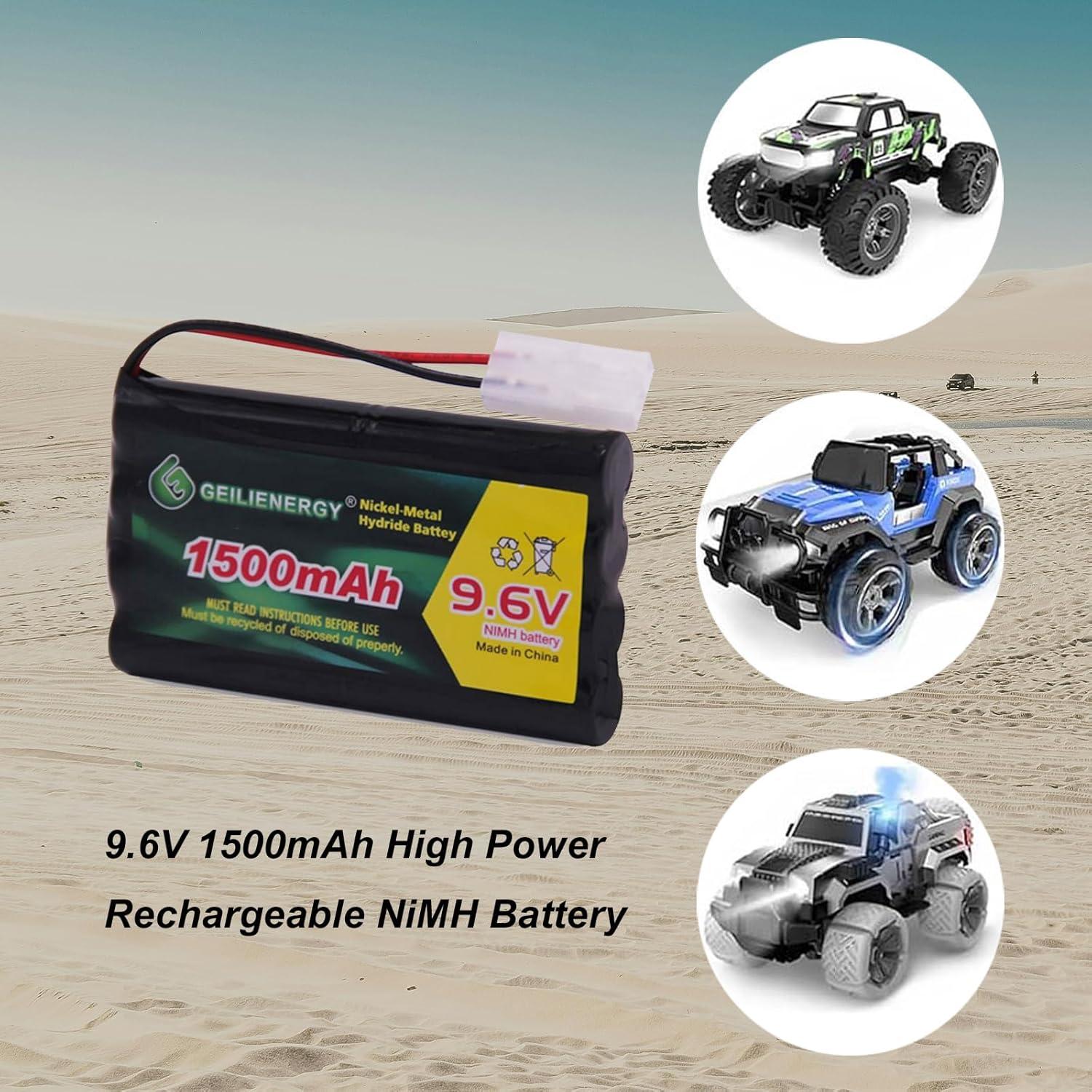 Batería Recargable Ni-MH 9.6V 1500mAh Tamiya + Cargador USB