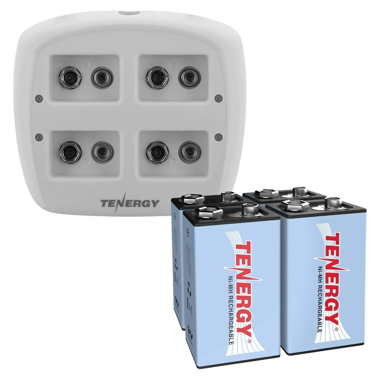 Cargador Tenergy TN136 Smart 4 Bahías + 4 Baterías 9V