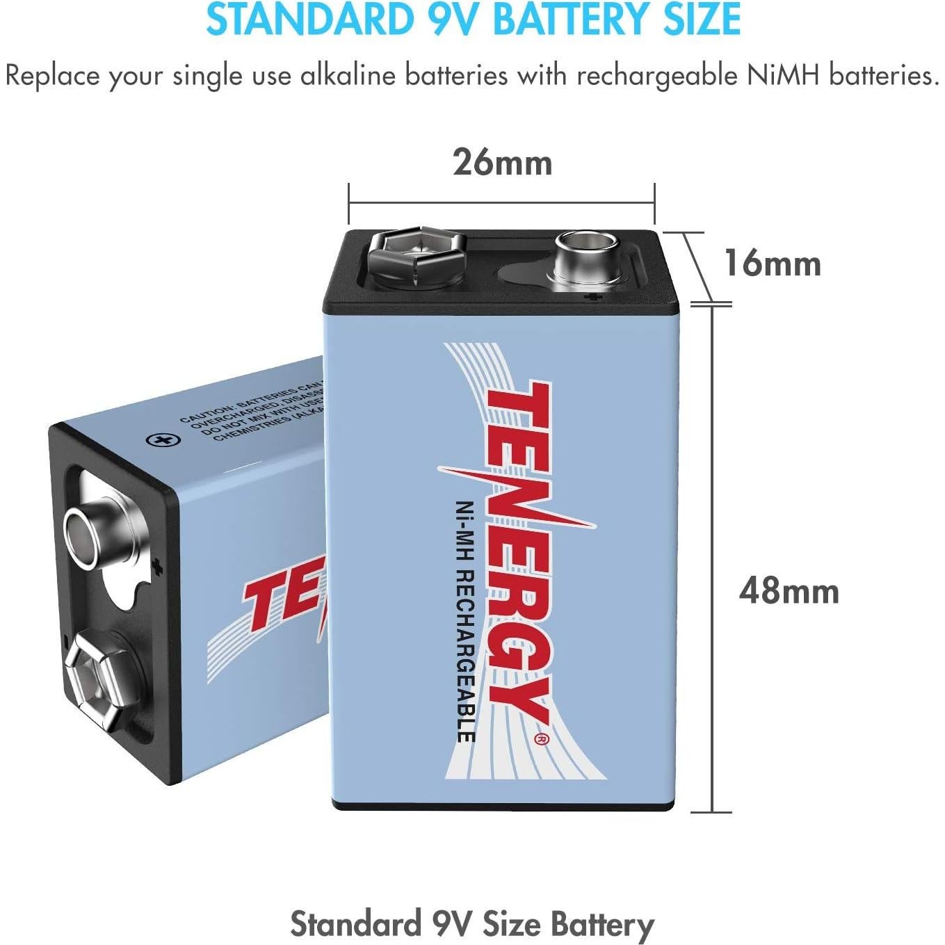 Cargador Tenergy TN136 Smart 4 Bahías + 4 Baterías 9V