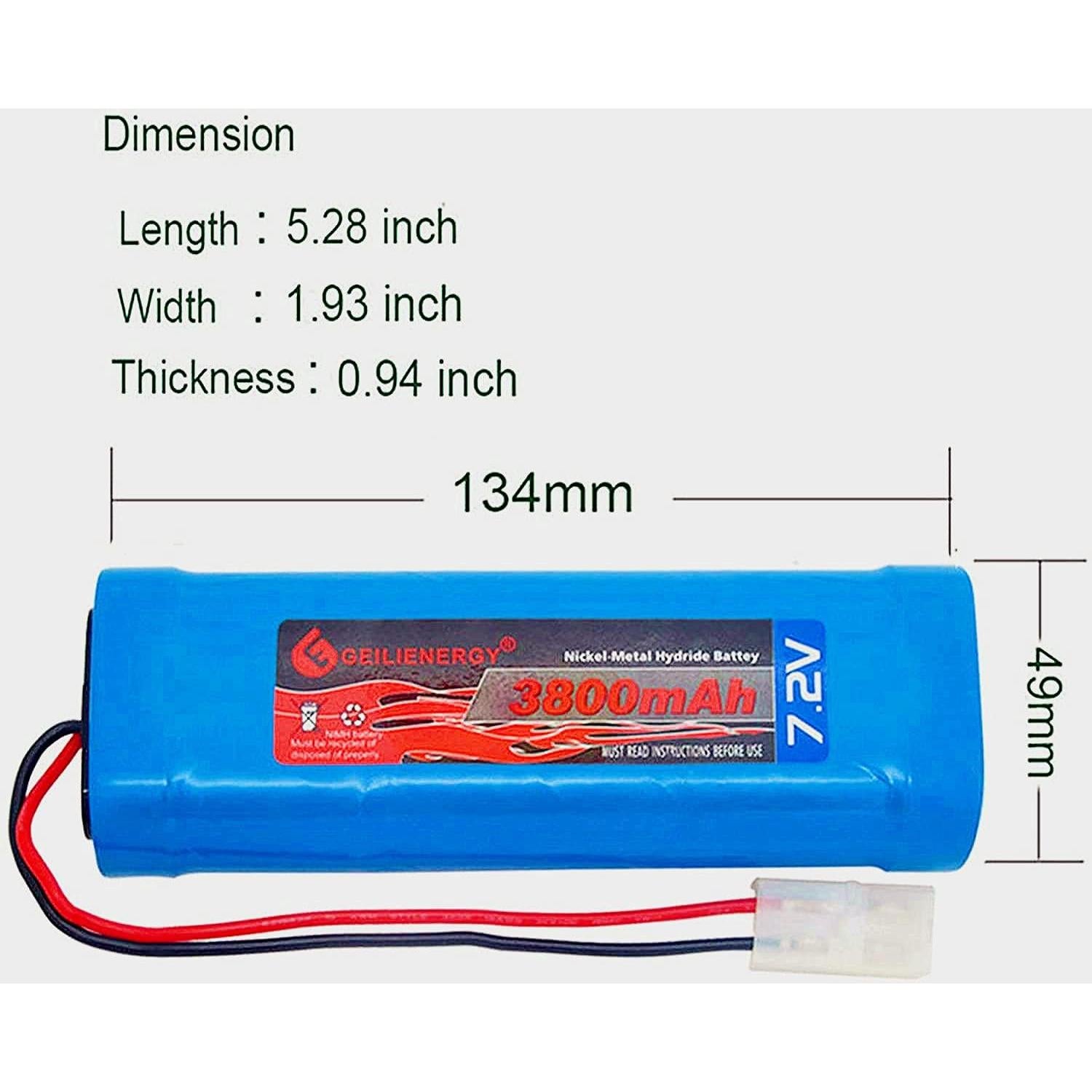 Batería NiMH 7.2V 3800mAh GEILIENERGY + Cargador Tamiya