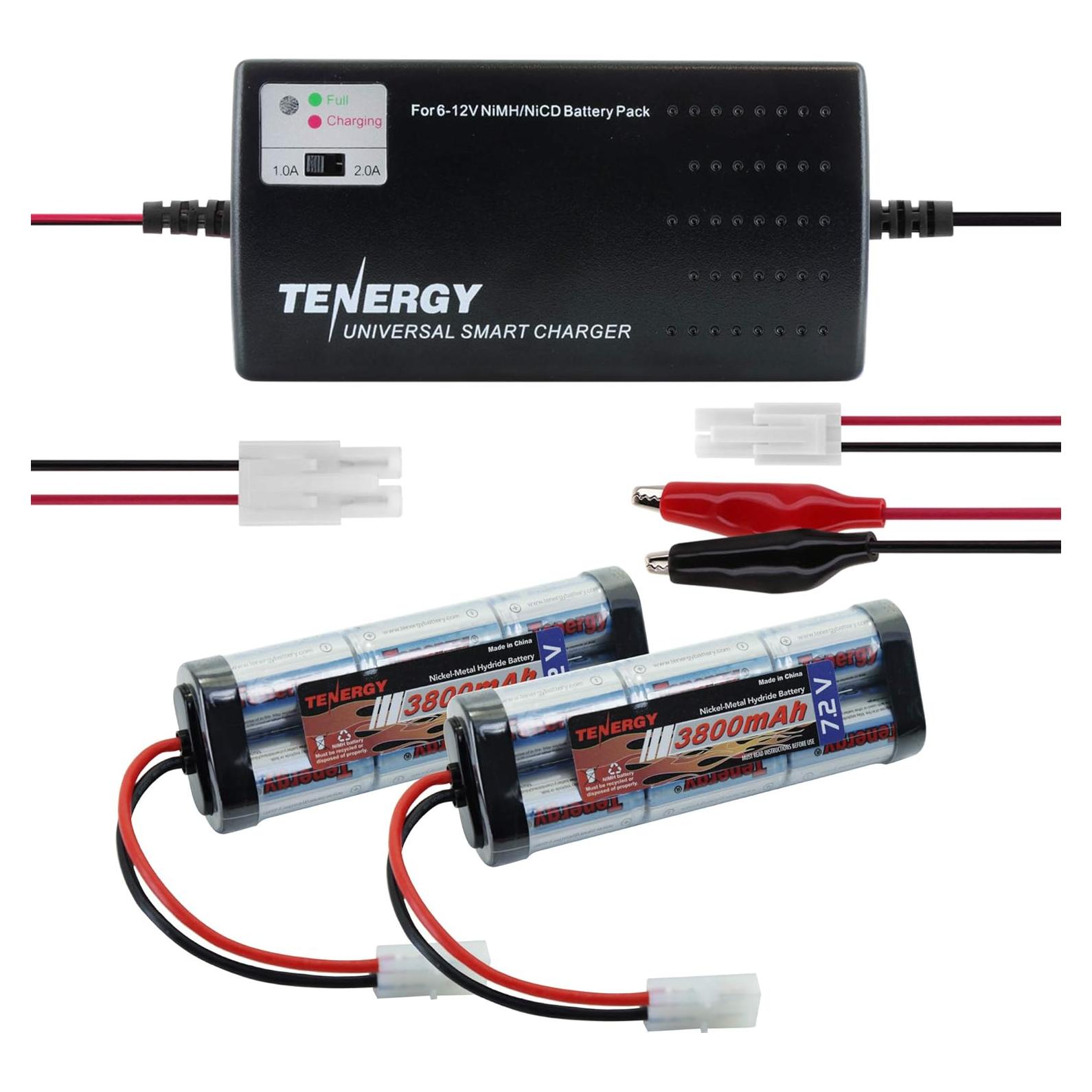 Baterías NiMH Tenergy 7.2V 3800mAh + Cargador Tamiya Estándar