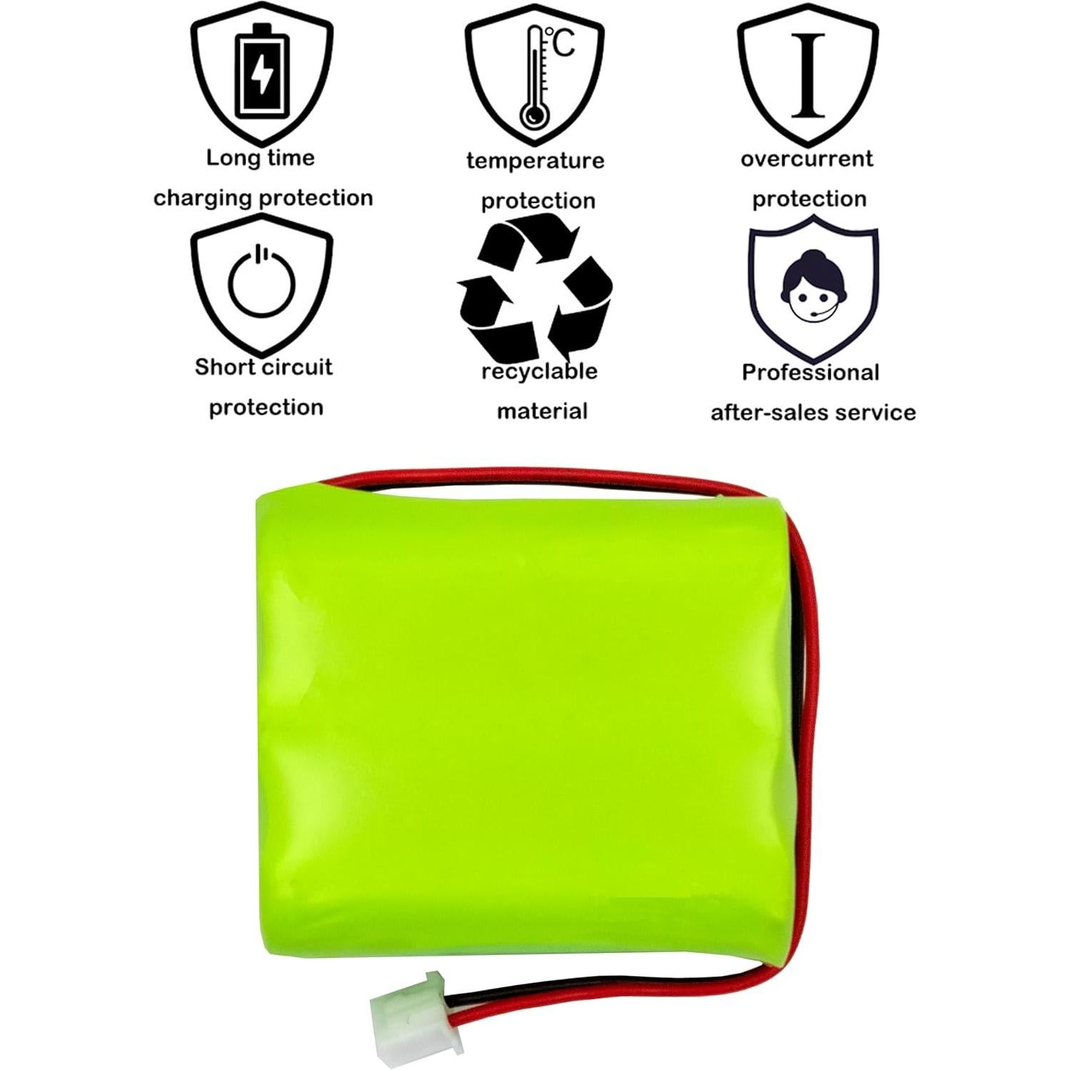 Batería recargable Ni-MH 7.2V 2000mAh BUSFUIVA para alarmas