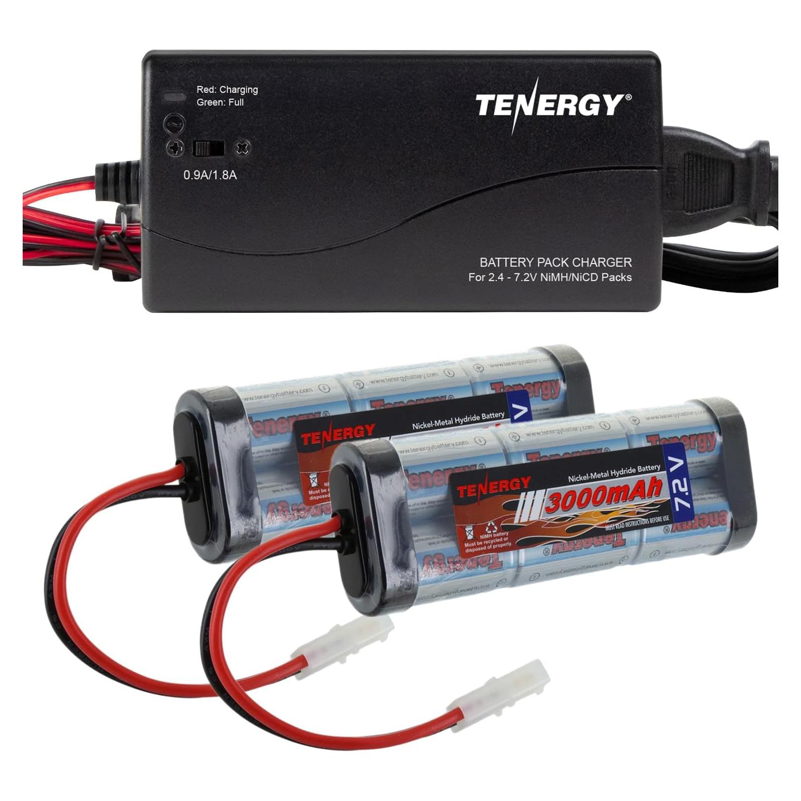 Baterías NiMH Tenergy 7.2V 3000mAh con Cargador Inteligente