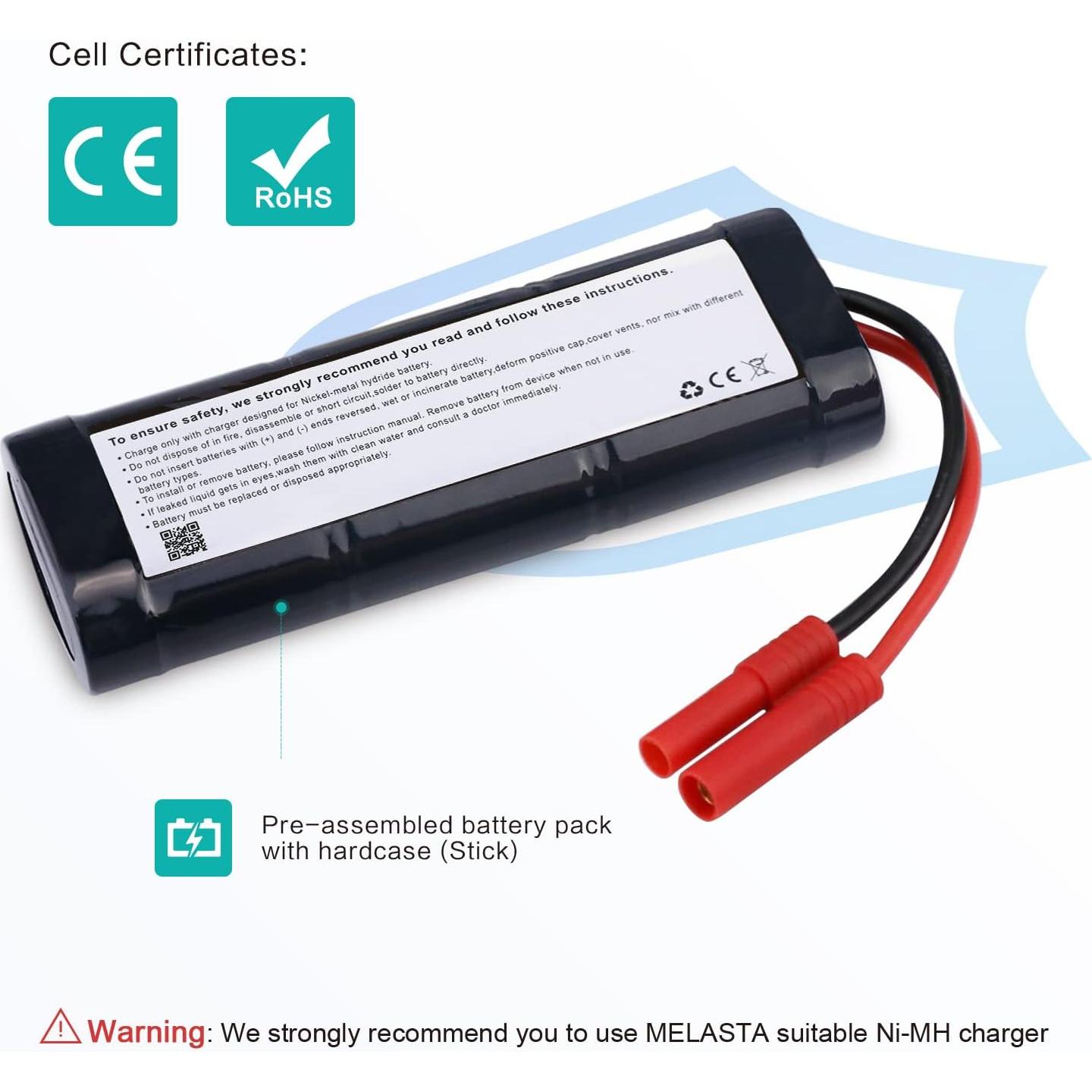 Batería NiMH 7.2V 4200mAh Melasta 2 Pack para RC Redcat