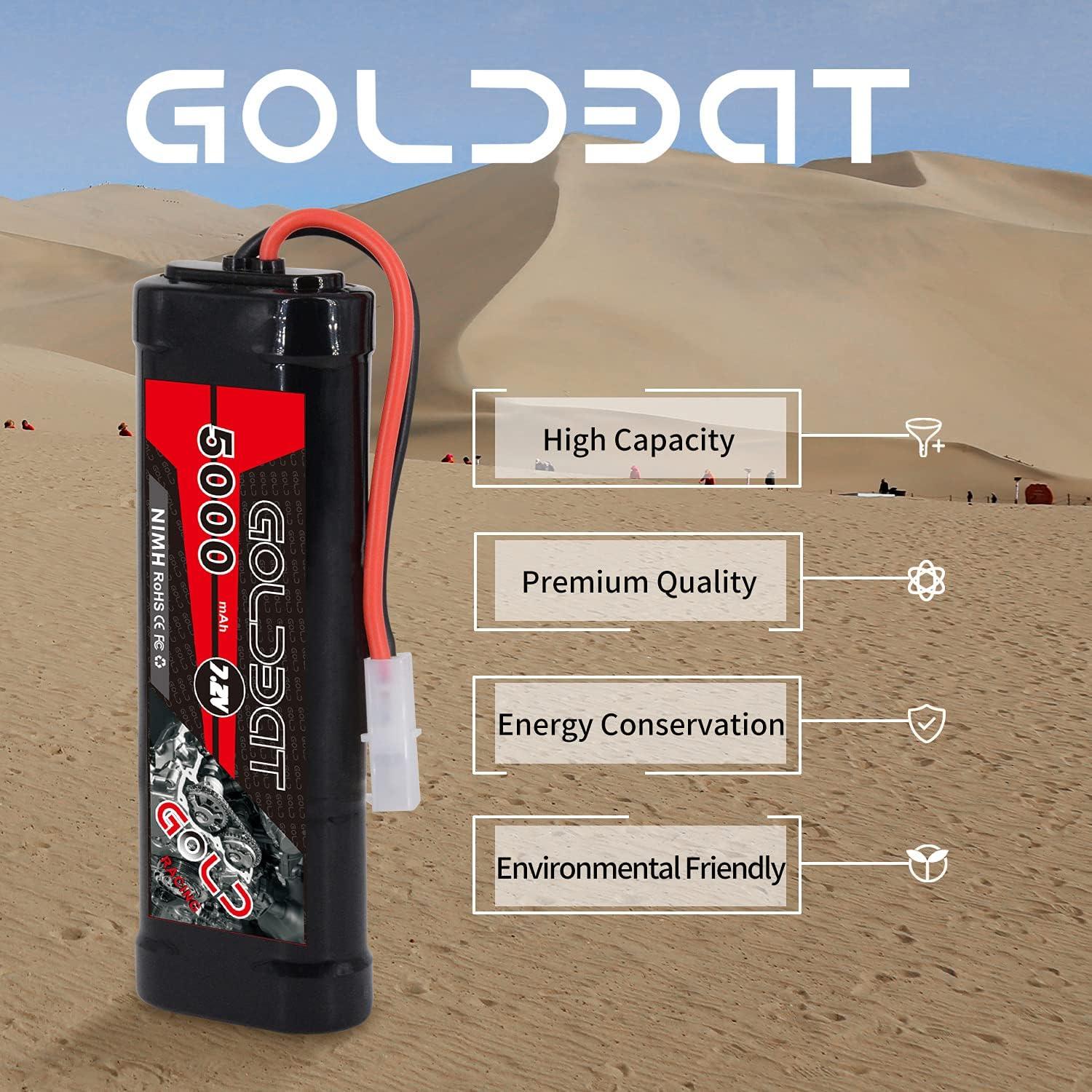 Batería Goldbat 5000mAh 7.2V NiMH con conector Tamiya para RC