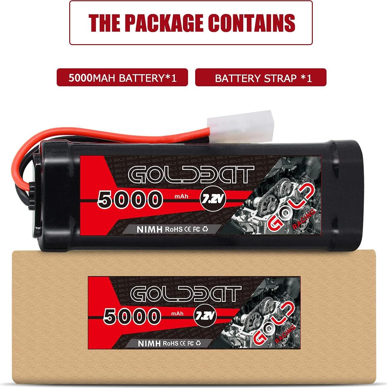 Batería Goldbat 5000mAh 7.2V NiMH con conector Tamiya para RC