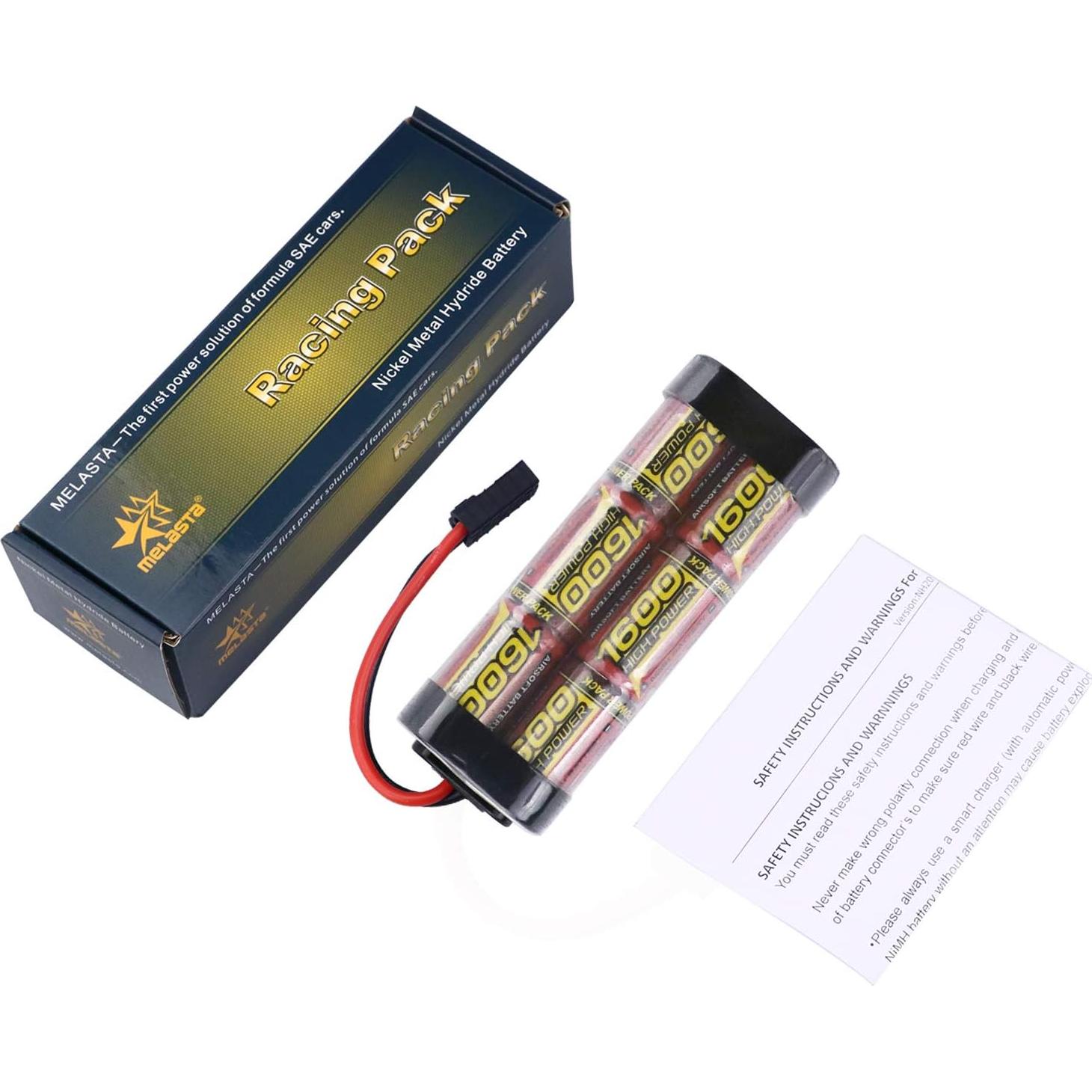 Batería recargable NiMH 7.2V 1600mAh Melasta para RC 1/16