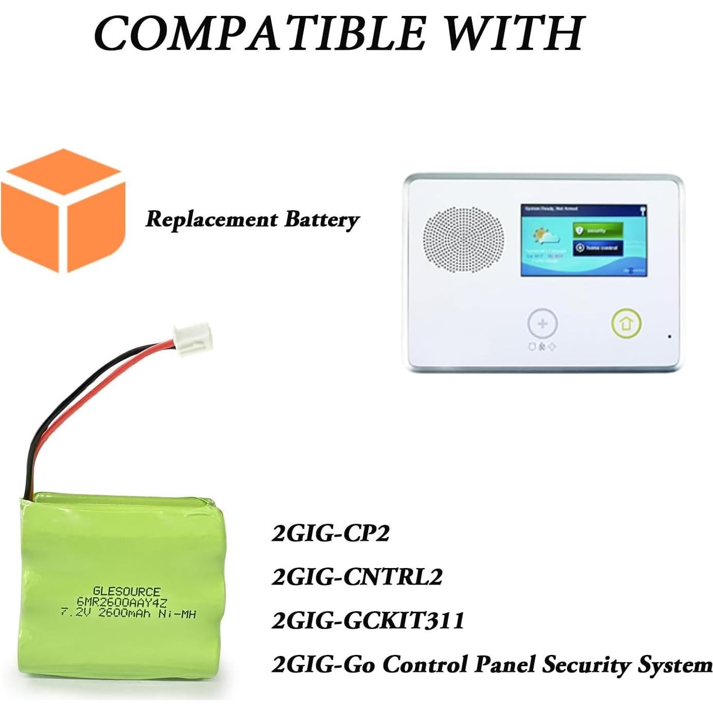 Batería Ni-Mh 7.2V 2600mAh 2 Paquetes para Alarma 2GIG