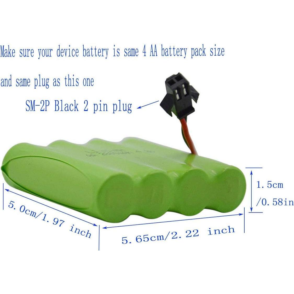 Batería Recargable NiMH 4.8V 2200mAh Blomiky 2 Pack con Conector SM-2P
