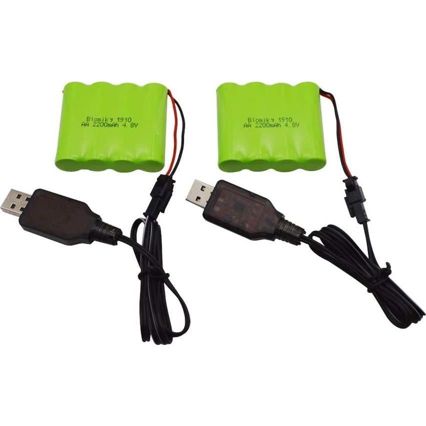 Batería Recargable NiMH 4.8V 2200mAh Blomiky 2 Pack con Conector SM-2P