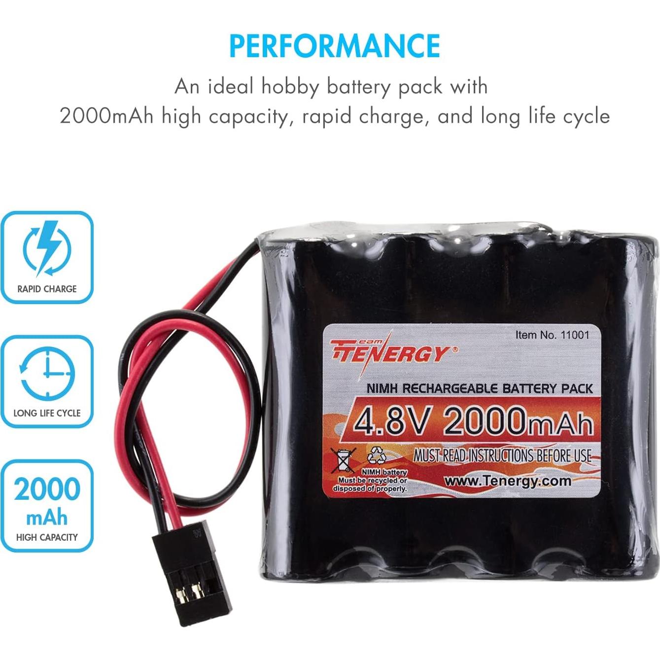Batería recargable NiMH Tenergy 4.8V 2000mAh Hitec para RC