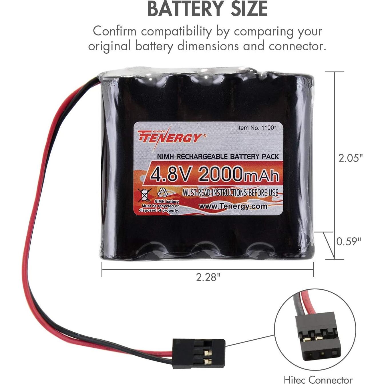 Batería recargable NiMH Tenergy 4.8V 2000mAh Hitec para RC