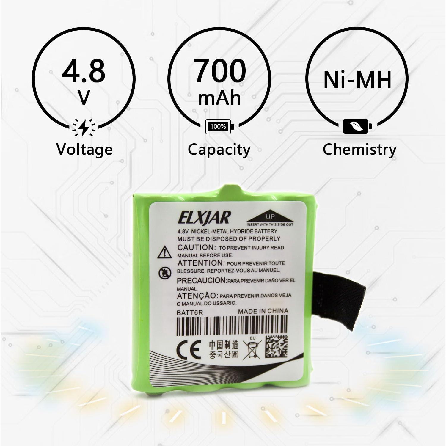 Paquete de 5 Baterías Recargables Ni-MH 4.8V 700mAh elxjar