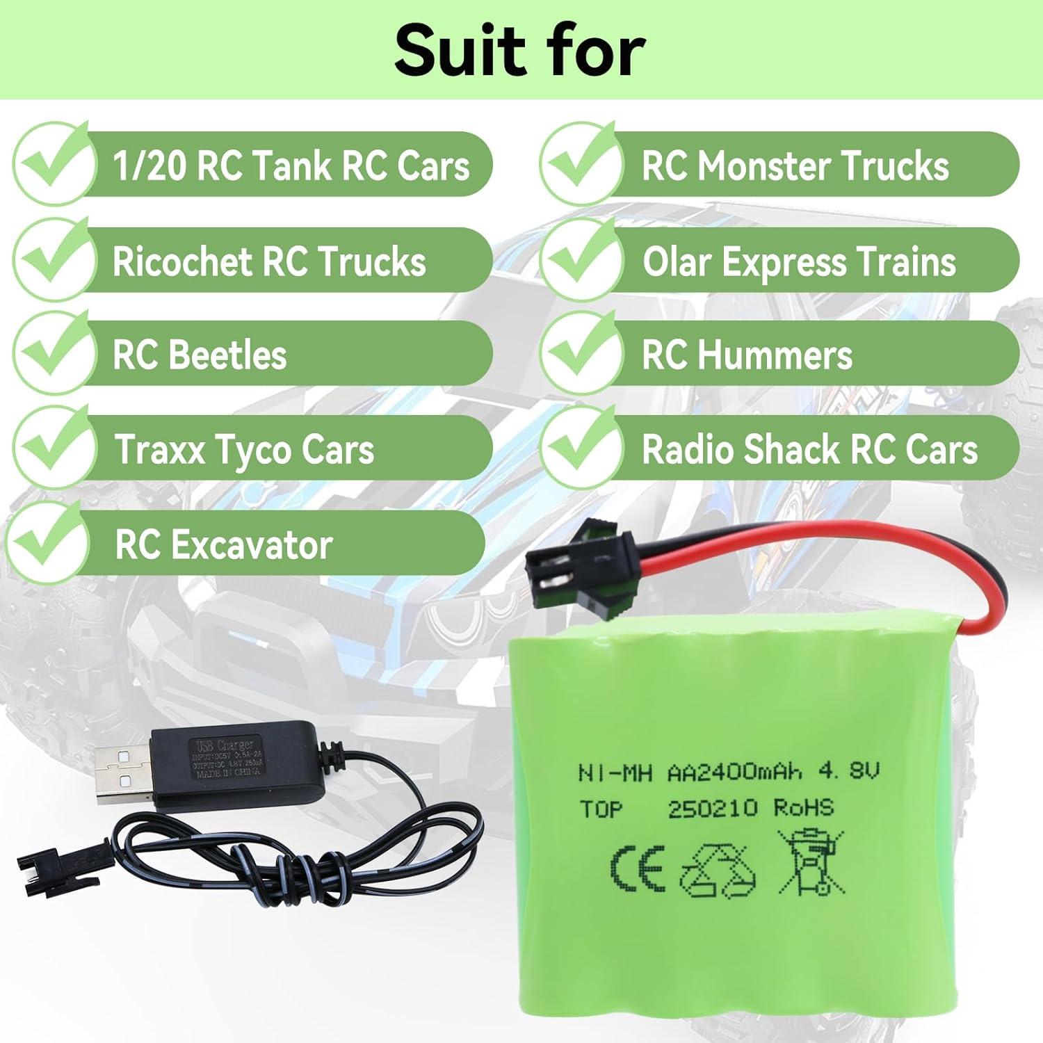 Batería Recargable NiMH 4.8V 2400mAh Tosiicop para RC