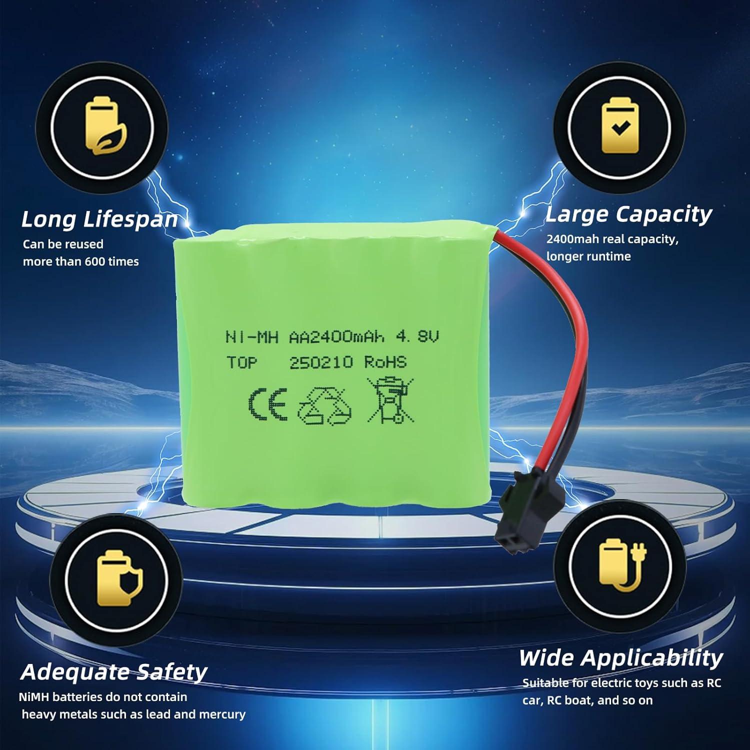 Batería Recargable NiMH 4.8V 2400mAh Tosiicop para RC