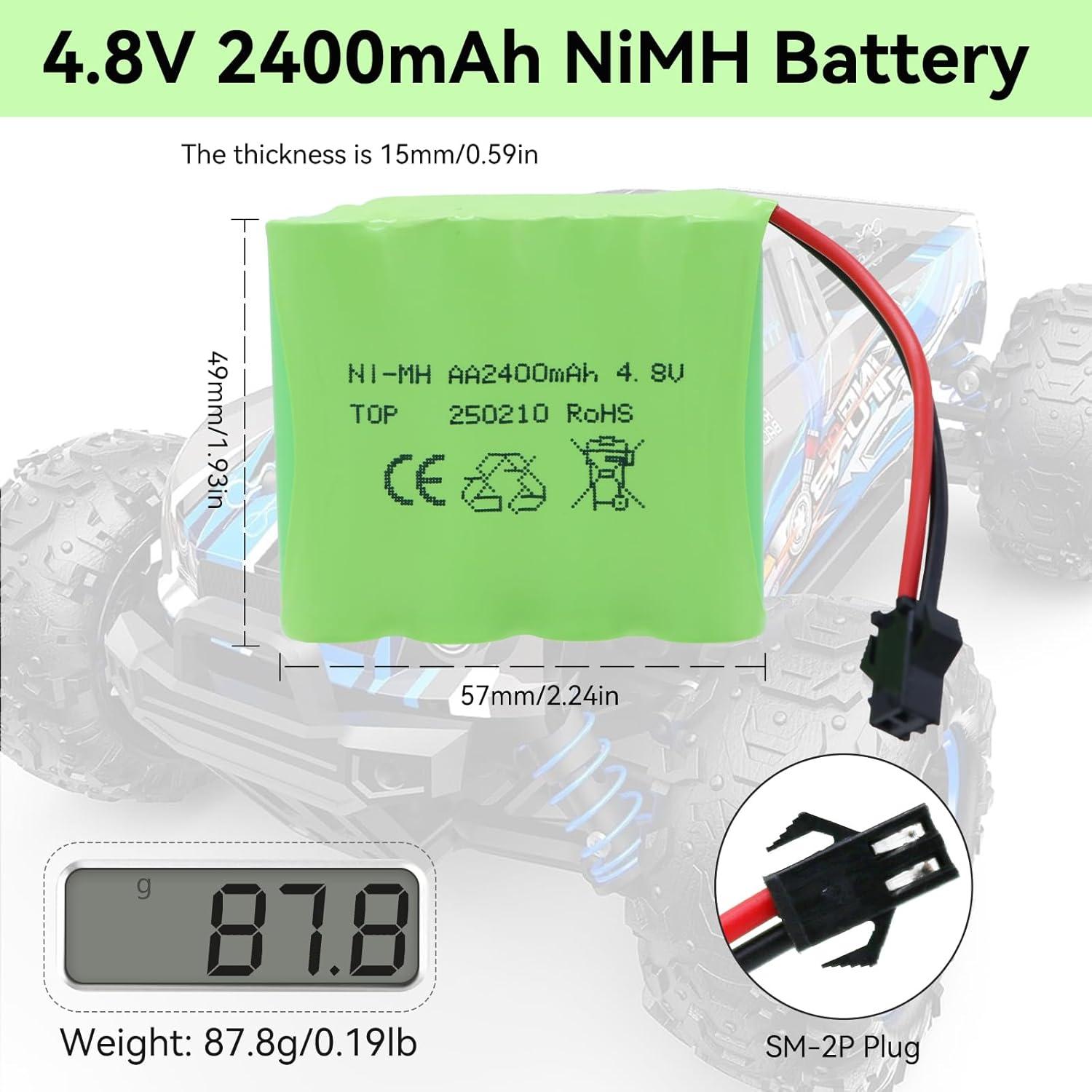 Batería Recargable NiMH 4.8V 2400mAh Tosiicop para RC