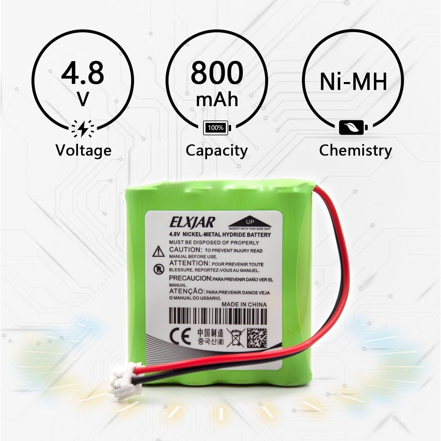 Batería de Reemplazo Ni-MH 4.8V 800mAh elxjar para Standard Horizon HX100