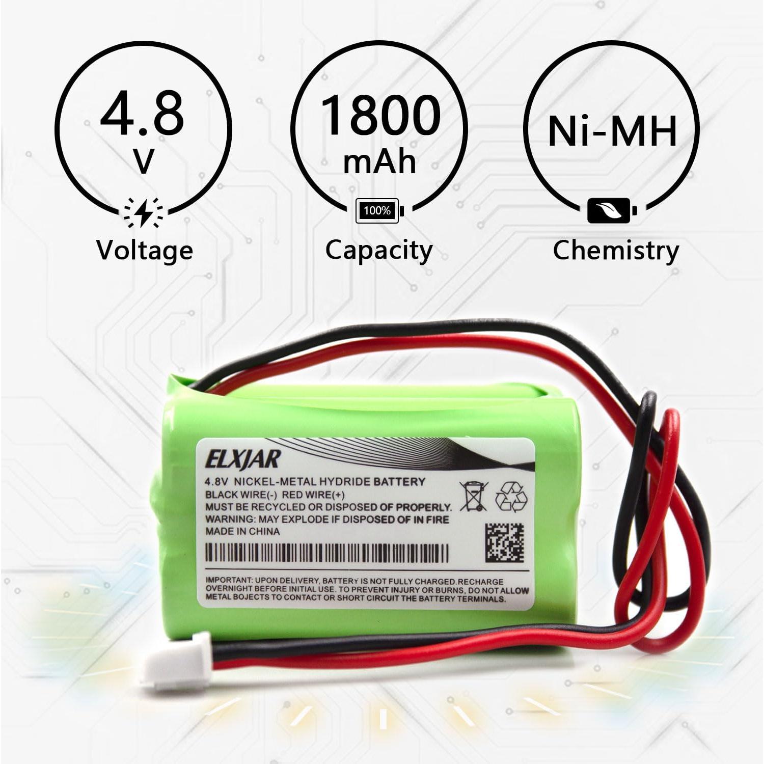 Batería Recargable Ni-MH 4.8V 1800mAh elxjar para OSI OSA126
