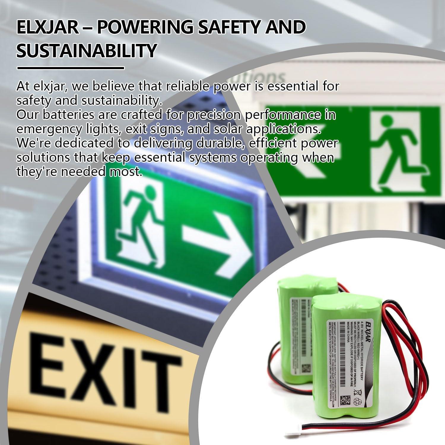 Batería Recargable Ni-MH 4.8V 1800mAh elxjar para OSI OSA126