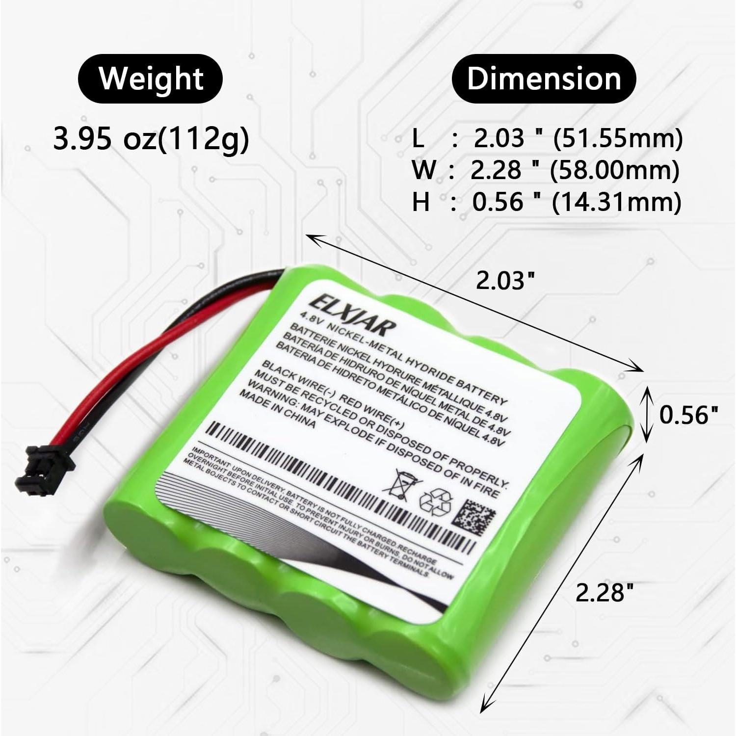 Batería recargable Ni-MH 4.8V 2200mAh Elxjar para DSC WTK5504