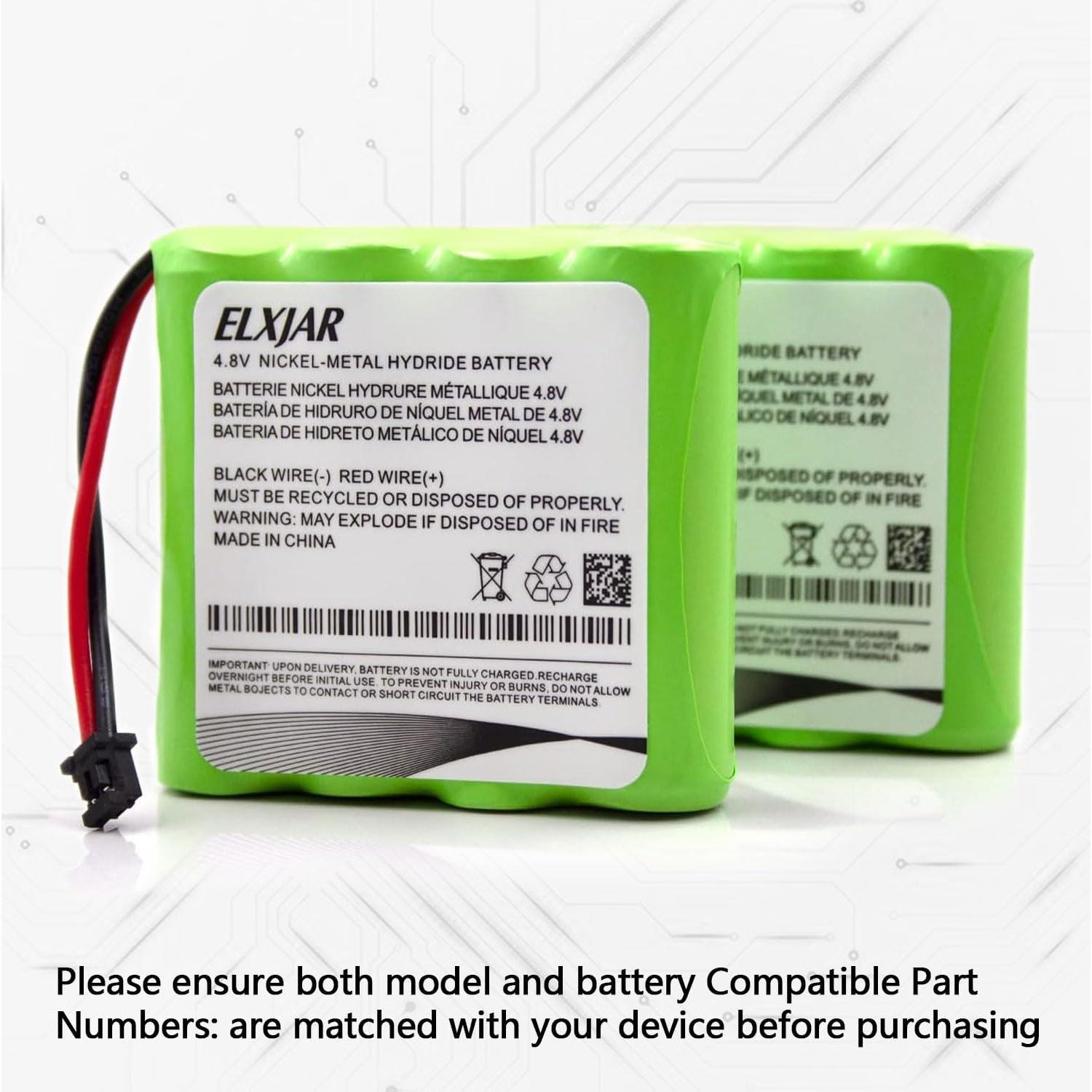 Batería recargable Ni-MH 4.8V 2200mAh Elxjar para DSC WTK5504