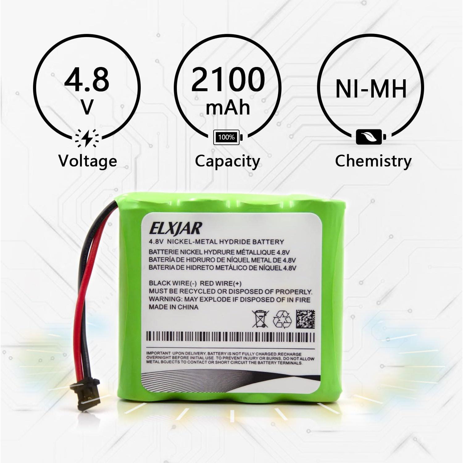 Batería recargable Ni-MH 4.8V 2200mAh Elxjar para DSC WTK5504
