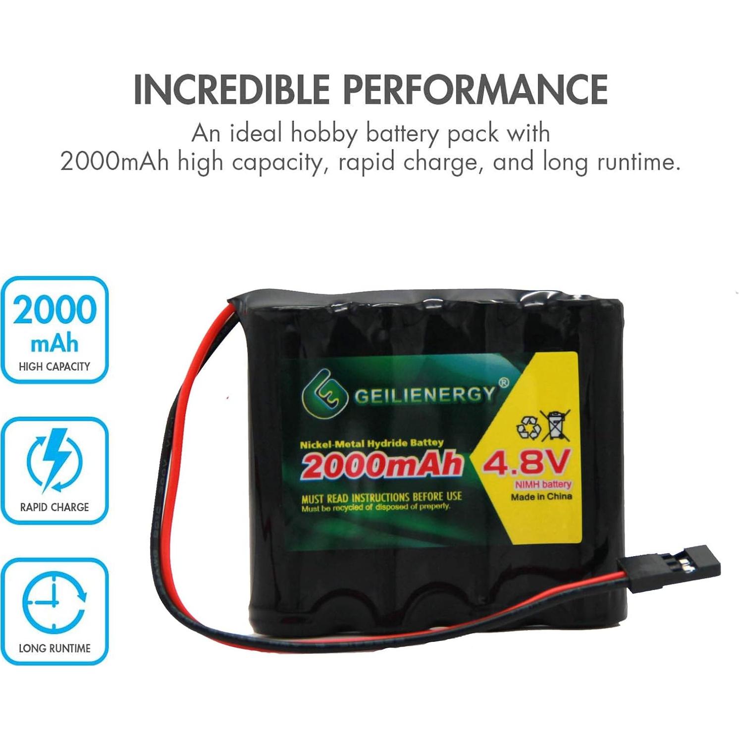Batería RX NiMH 4.8V 2000mAh QBLPOWER para RC Hitec Futaba