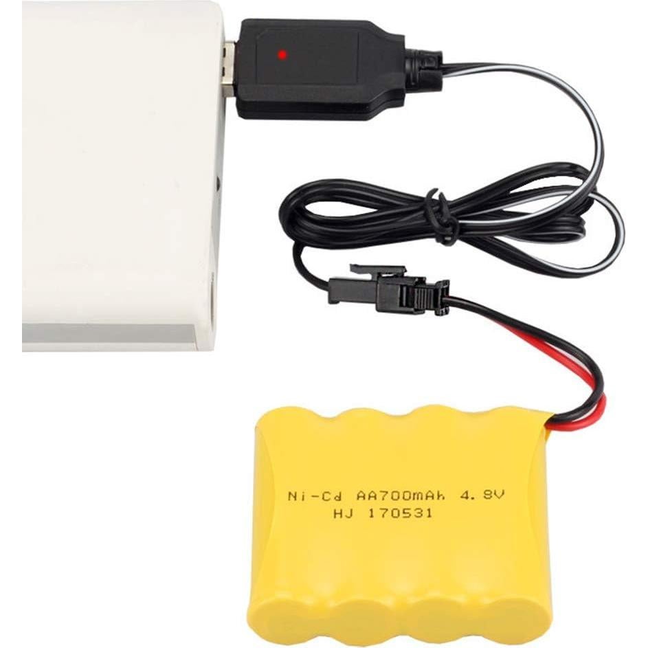 Cable de Carga USB Zripool 4.8V 250mA para Baterías Ni-Cd Ni-MH