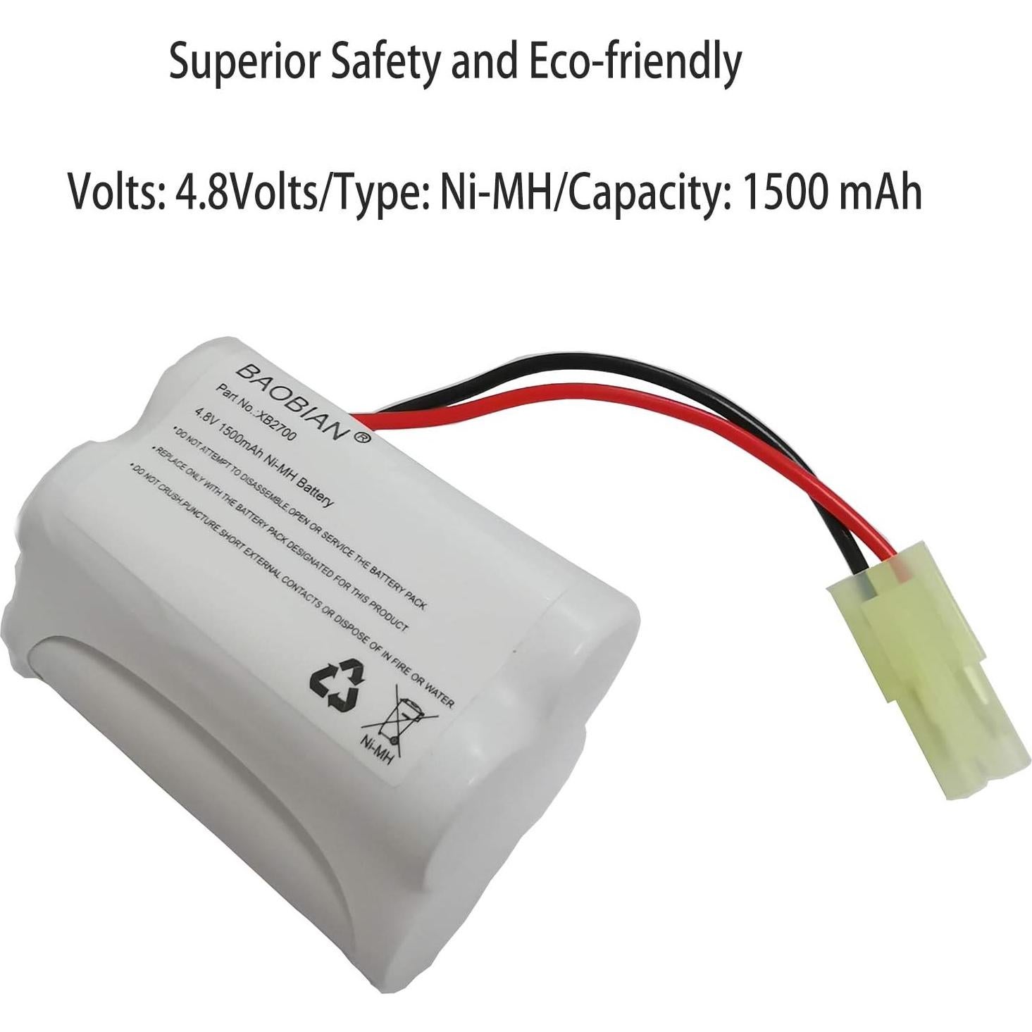 Batería de Reemplazo Ni-MH 4.8V 1500mAh BAOBIAN XB2700