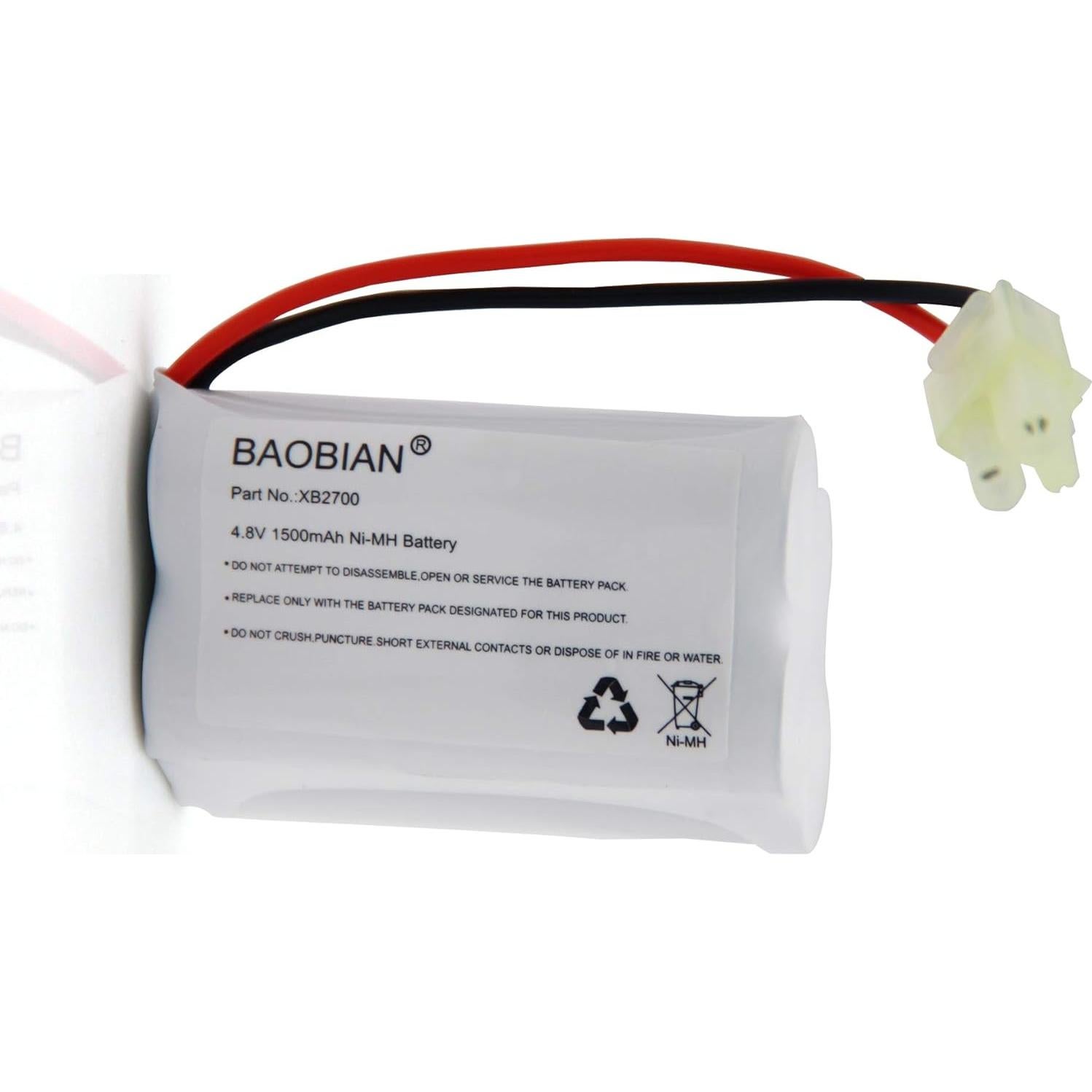 Batería de Reemplazo Ni-MH 4.8V 1500mAh BAOBIAN XB2700