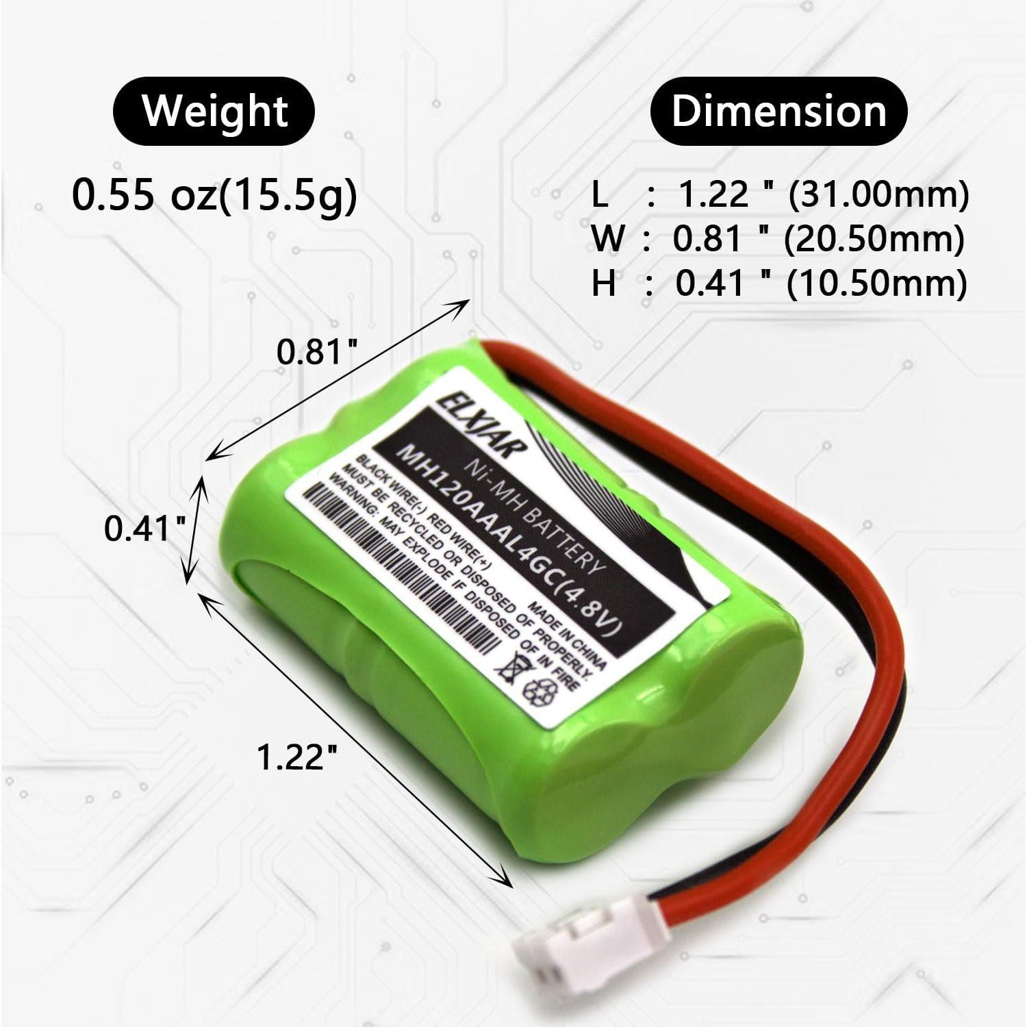 Batería Recargable Ni-MH 4.8V 150mAh elxjar para SportDOG
