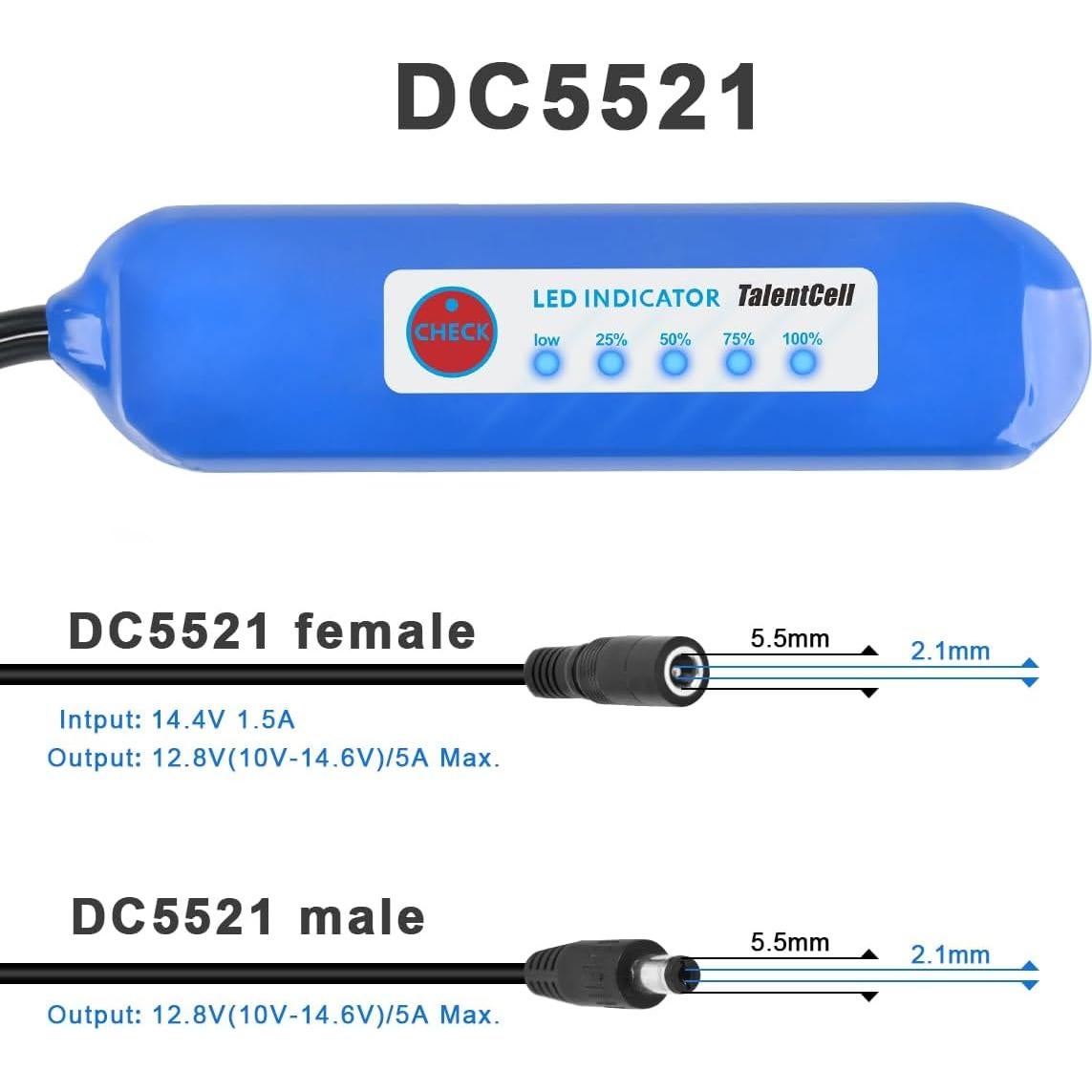 Batería LiFePO4 TalentCell 12V 6000mAh 76.8Wh Recargable