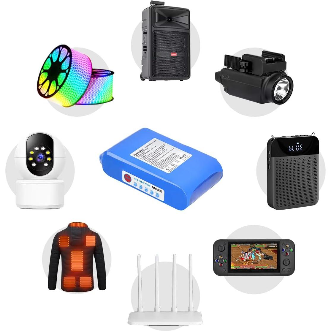 Batería LiFePO4 TalentCell 12V 6000mAh 76.8Wh Recargable