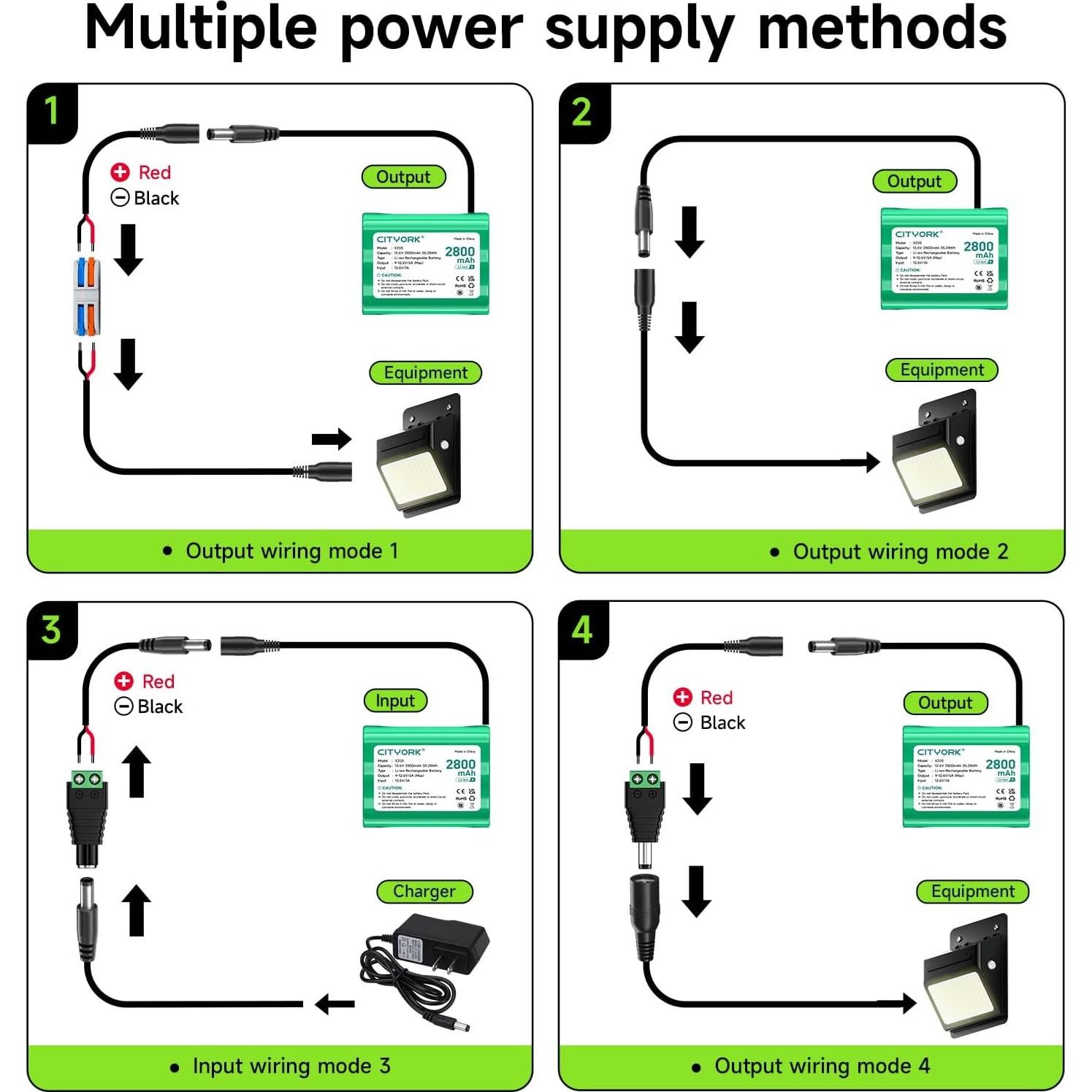 Batería de Litio Recargable 12V 2800mAh con Cargador CITYORK