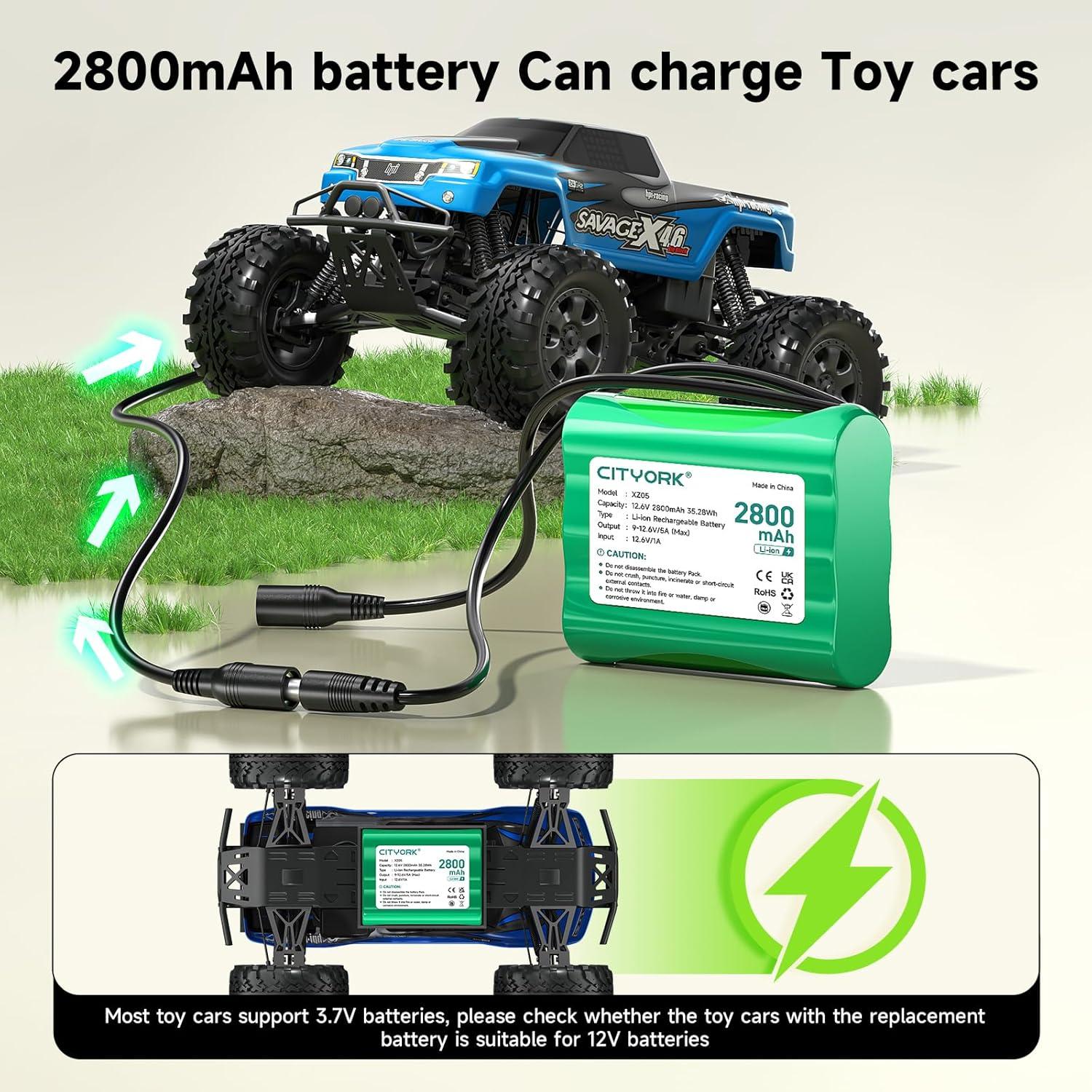 Batería de Litio Recargable 12V 2800mAh con Cargador CITYORK