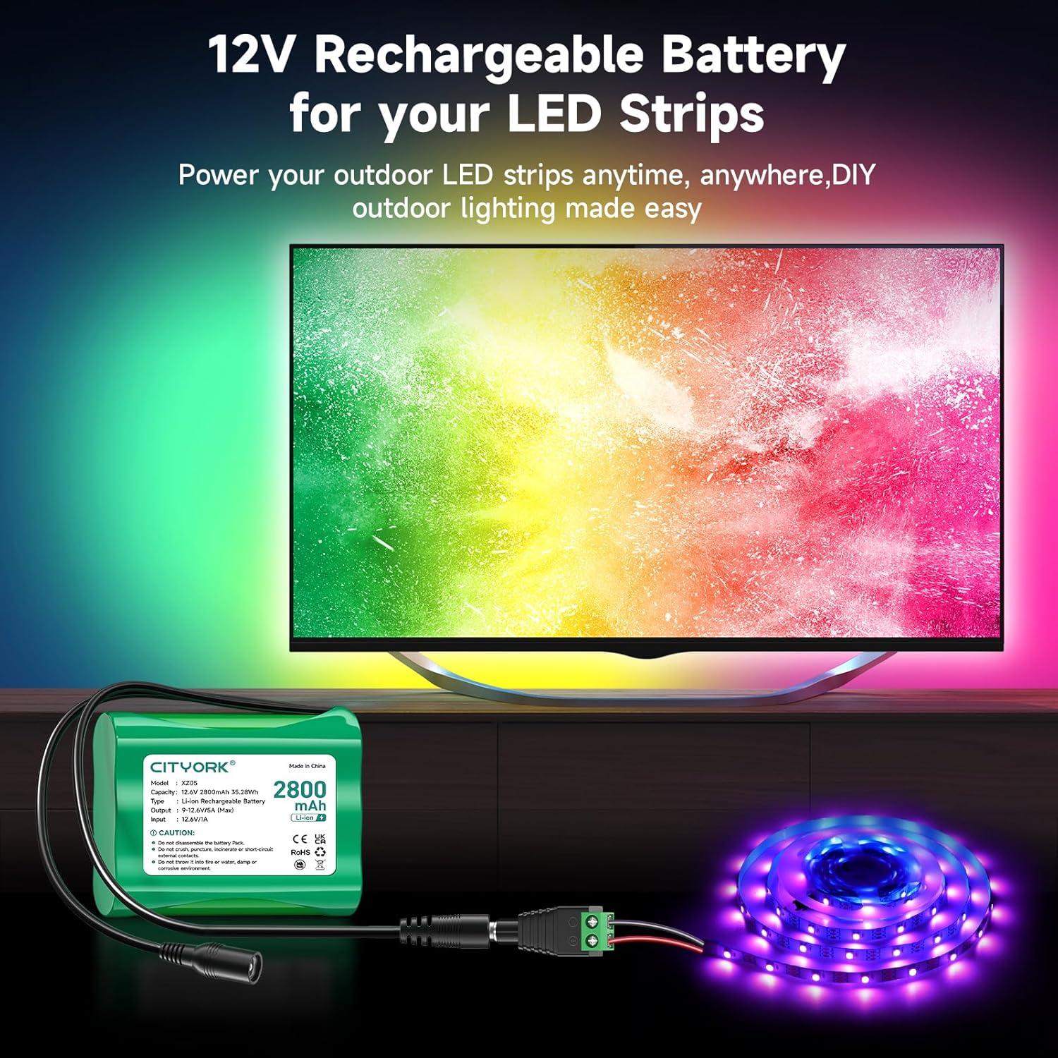 Batería de Litio Recargable 12V 2800mAh con Cargador CITYORK