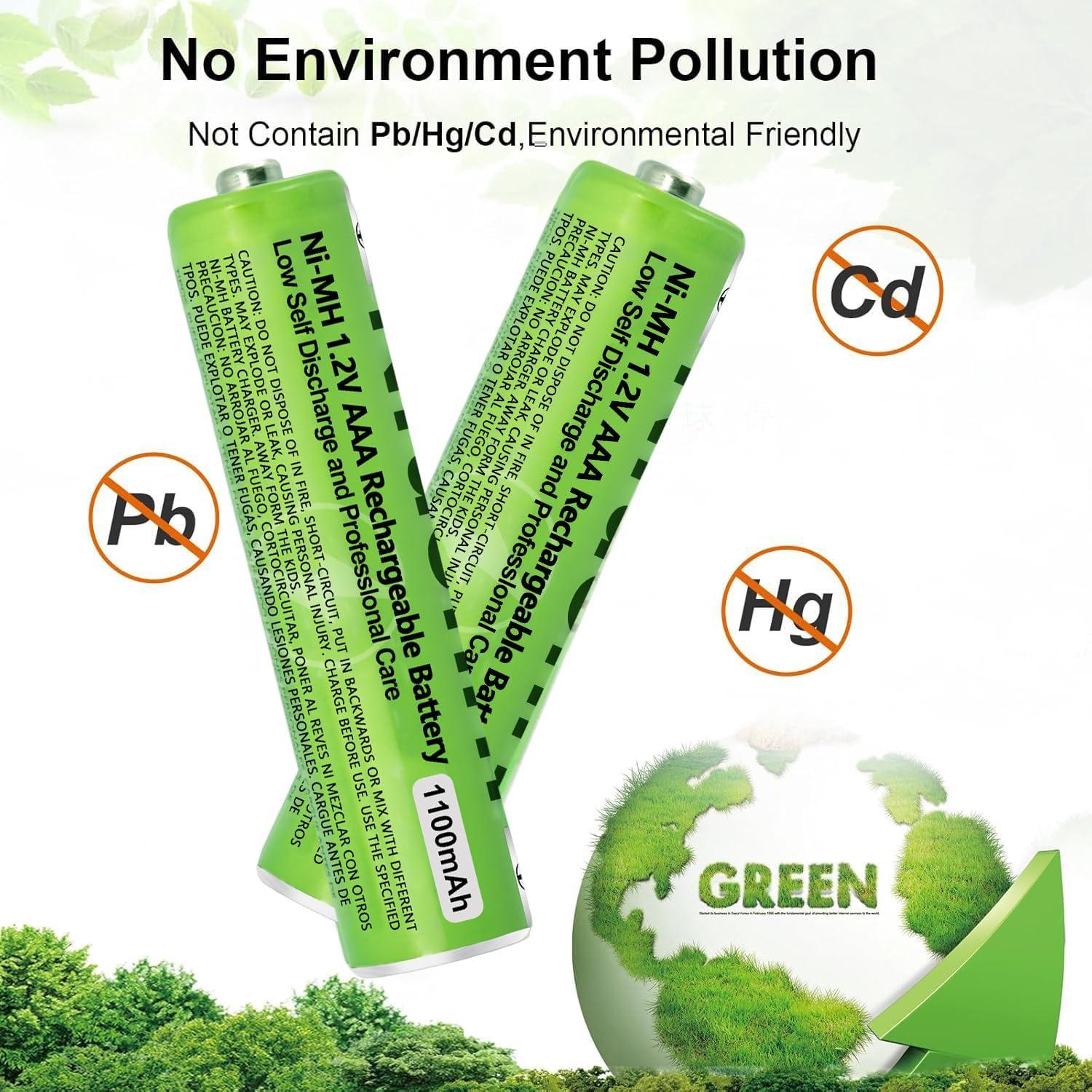 Paquete de 6 Baterías Recargables Ni-MH AAA 1.2V 1100mAh Panasonic