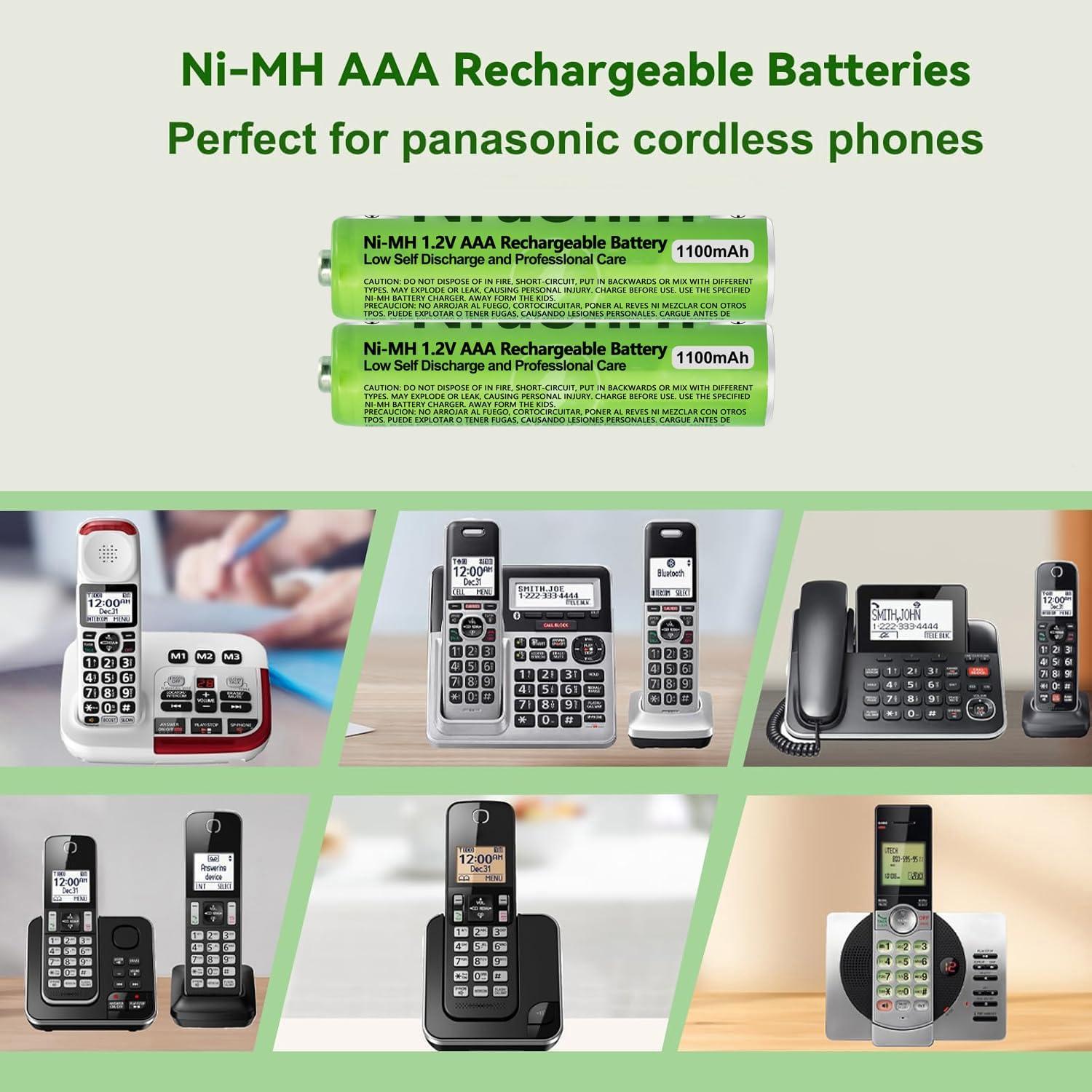 Paquete de 6 Baterías Recargables Ni-MH AAA 1.2V 1100mAh Panasonic