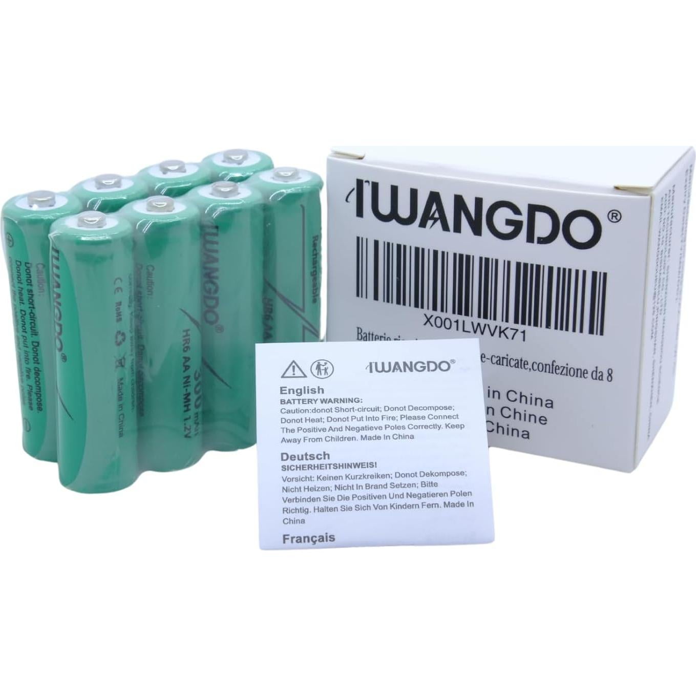 Baterías AA Recargables NiMH 300mAh WangDou para Luz Solar