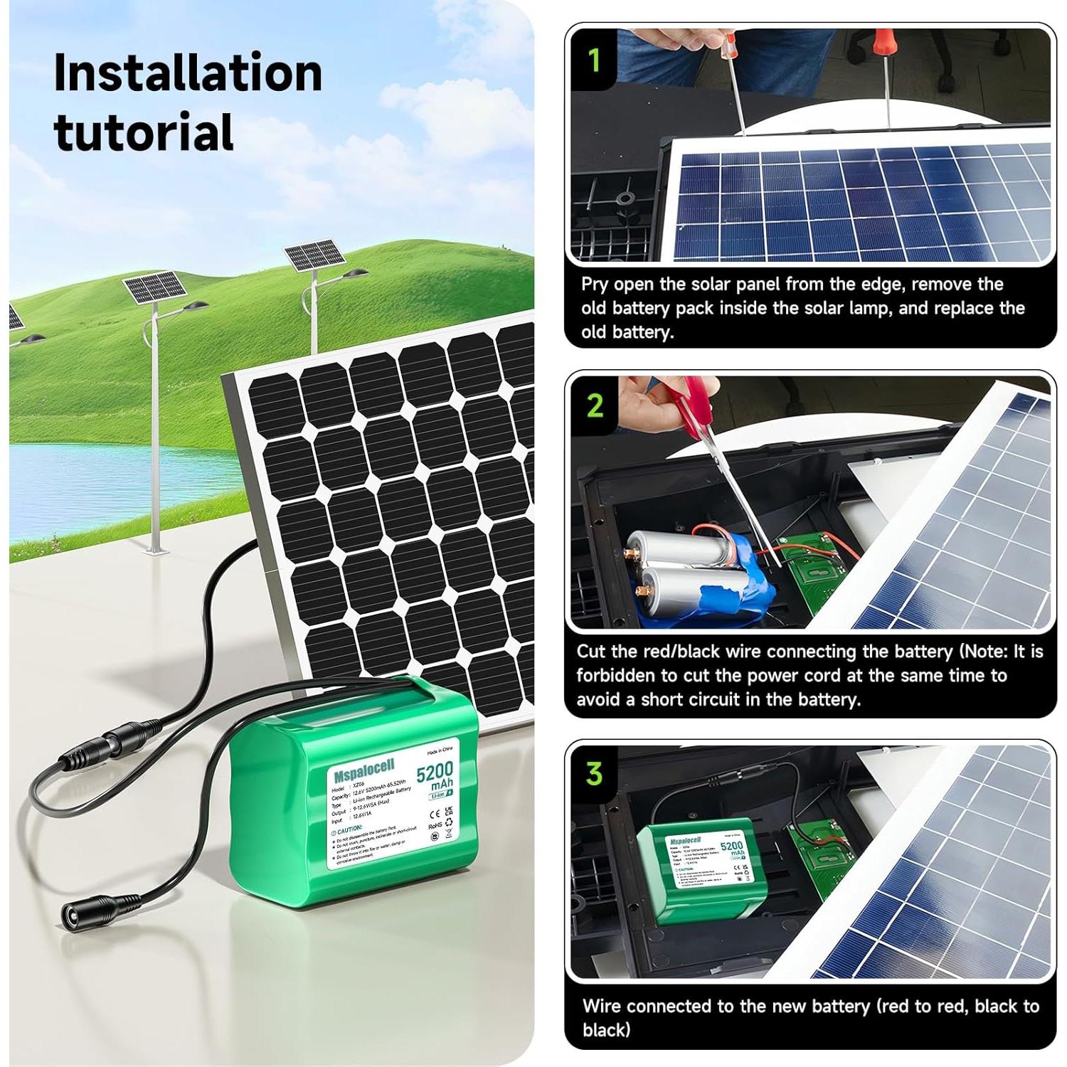 Batería recargable 12V 5200mAh Mspalocell con cargador