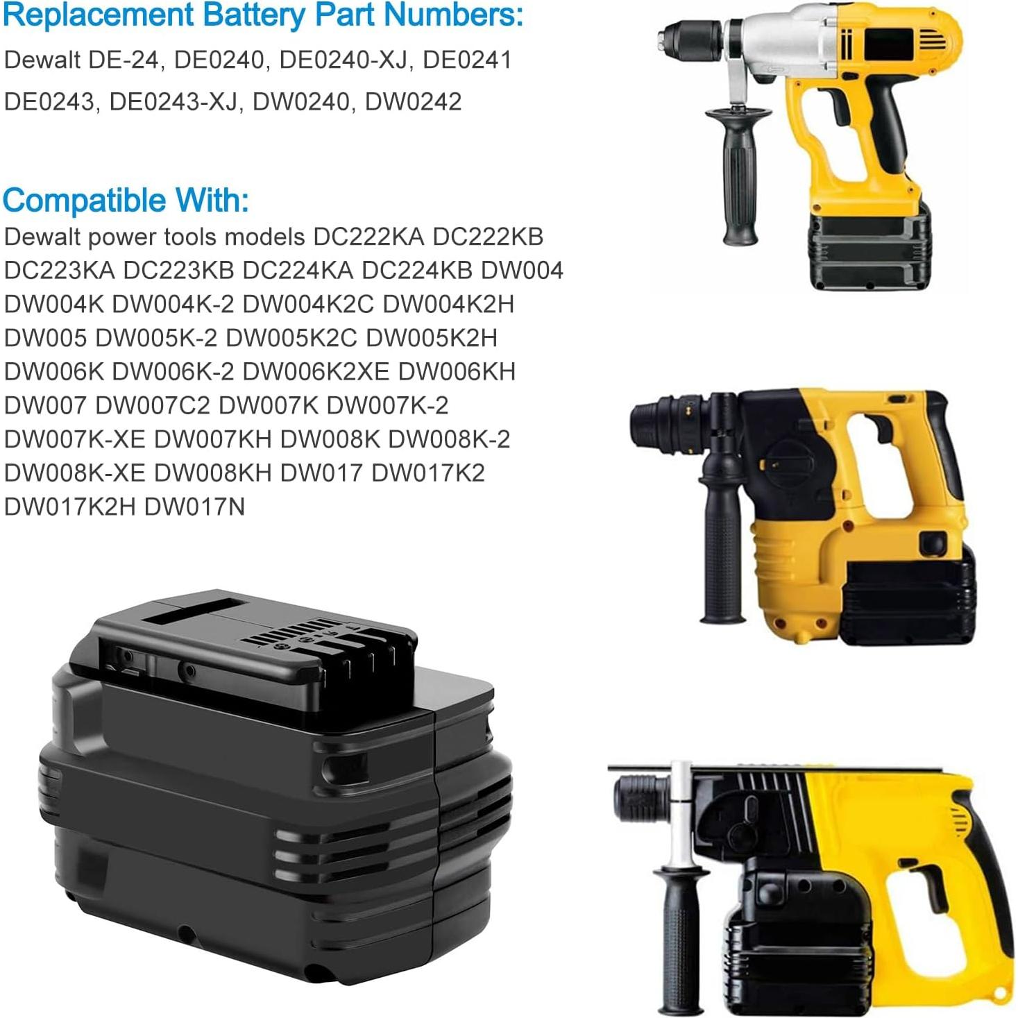 Batería Ni-MH 24V 4000mAh Burgarden para Dewalt DW0242