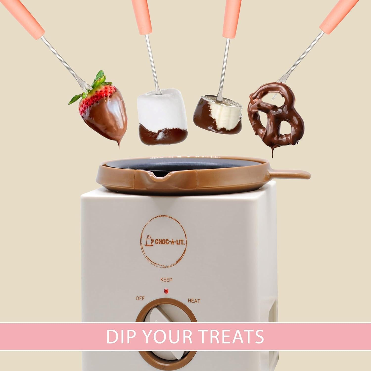 Olla Fondue de Chocolate 0.72 kg con 4 Tenedores