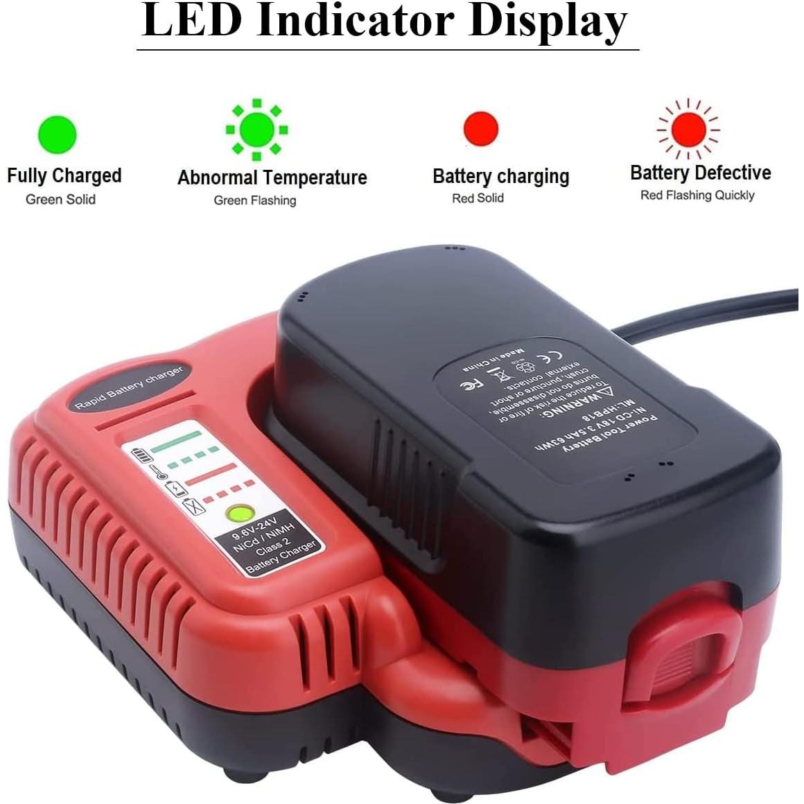 Cargador de Batería Multi-Volt Qbmel 9.6V-24V para Black+Decker