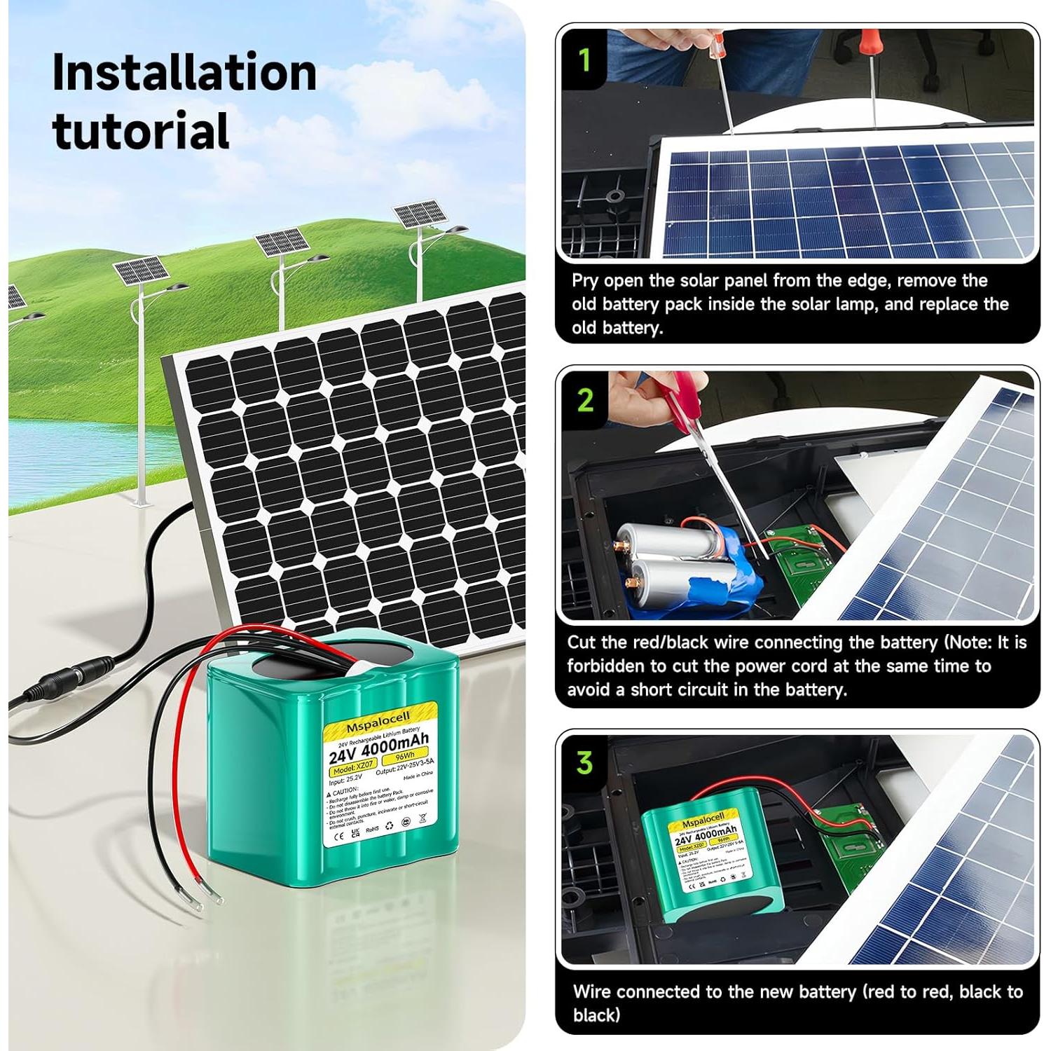 Batería de Litio 24V 4Ah Mspalocell con Cargador y Cables